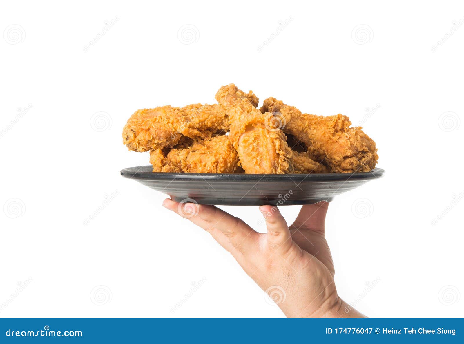Hand Holding a Plate of Fried Chicken I Stock Image Image of diet