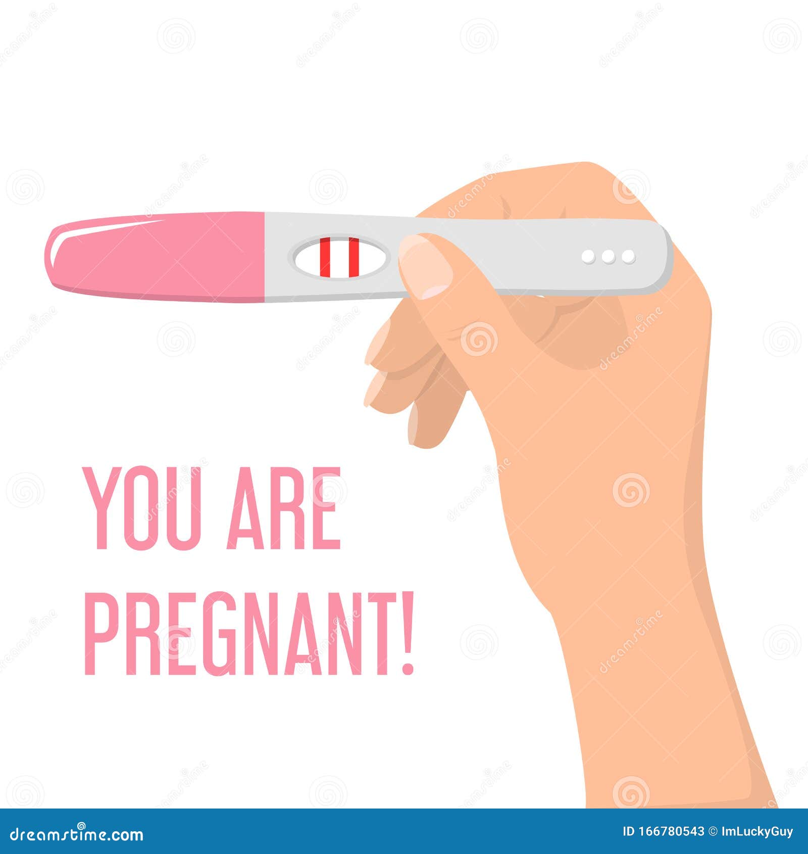 Hand Holding A Positive Pregnancy Test Vector Isolated Stock Illustration Illustration Of
