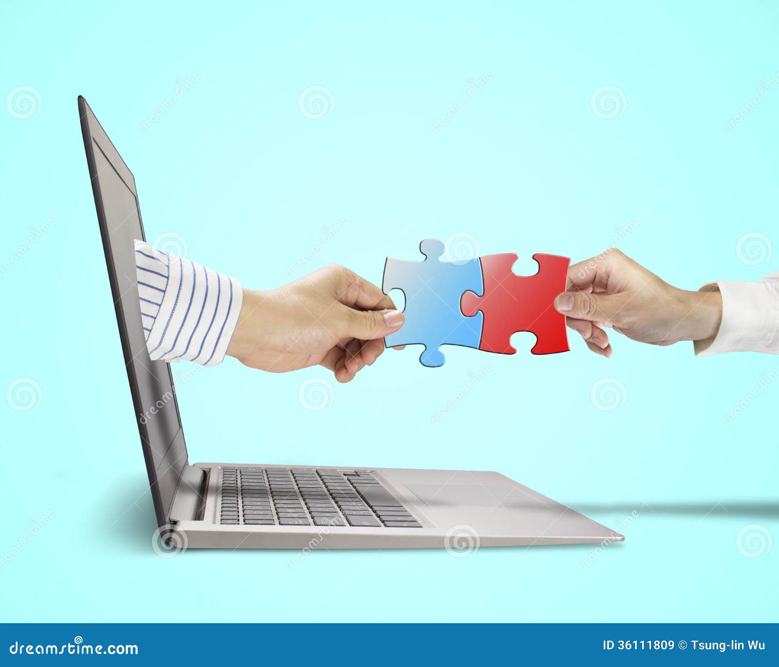 Holding Up The Line For Crossword Clue Hand Holding Puzzle Coming Out From Screen Connect With Another Royalty