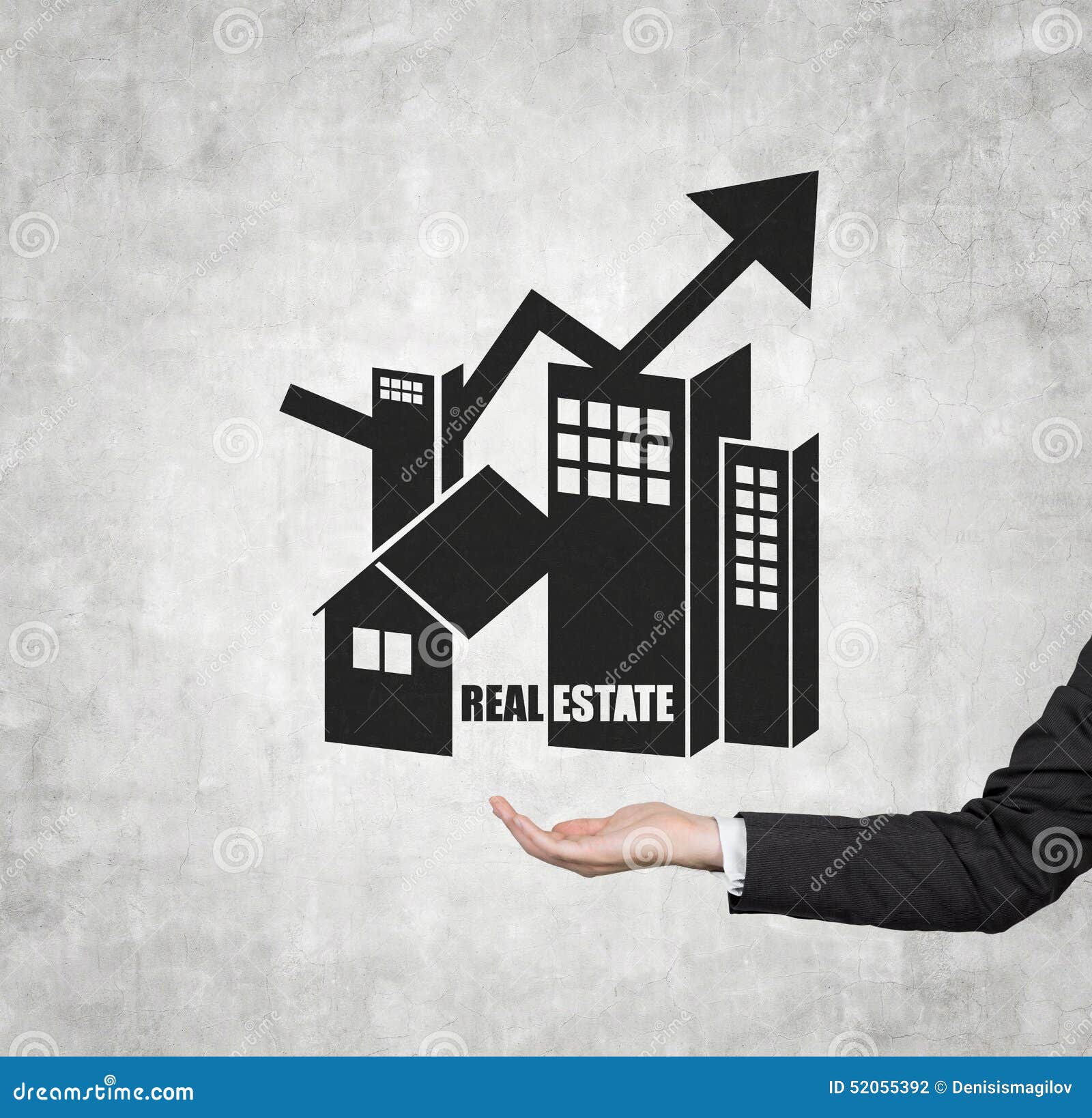 Hand holding real estate stock photo. Image of construction 52055392