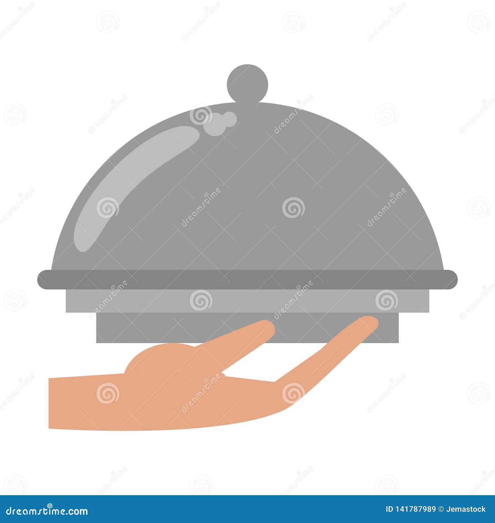 hand holding restaurante bell dome