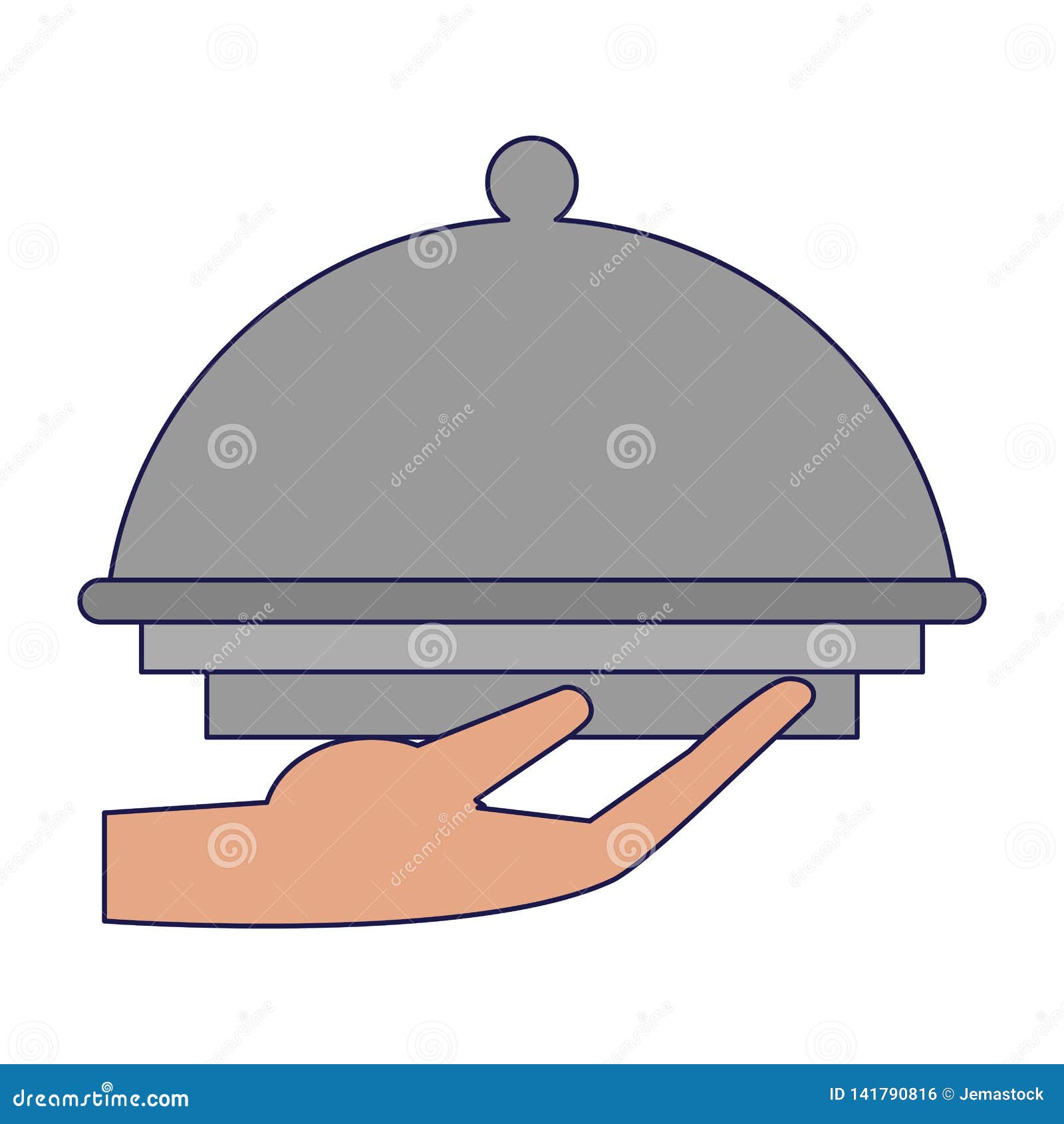 hand holding restaurante bell dome