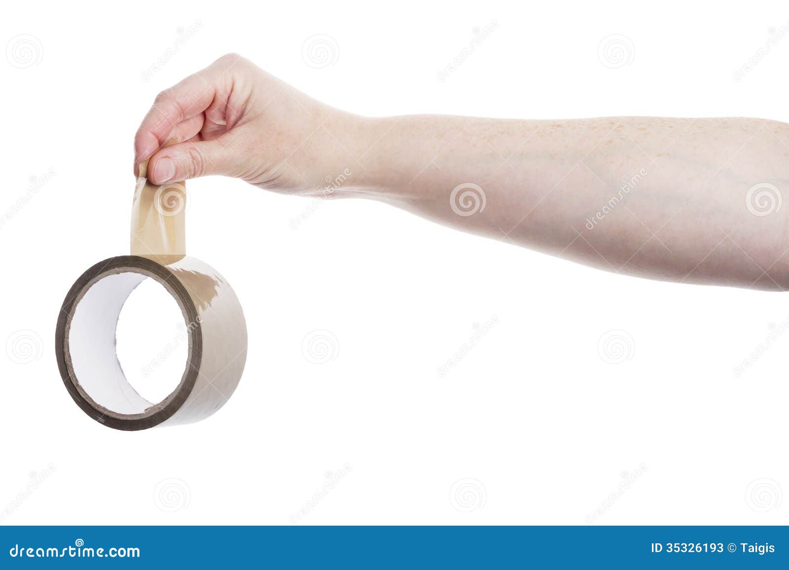 Hand Holding Roll of Adhesive Tape Stock Image Image of insulation