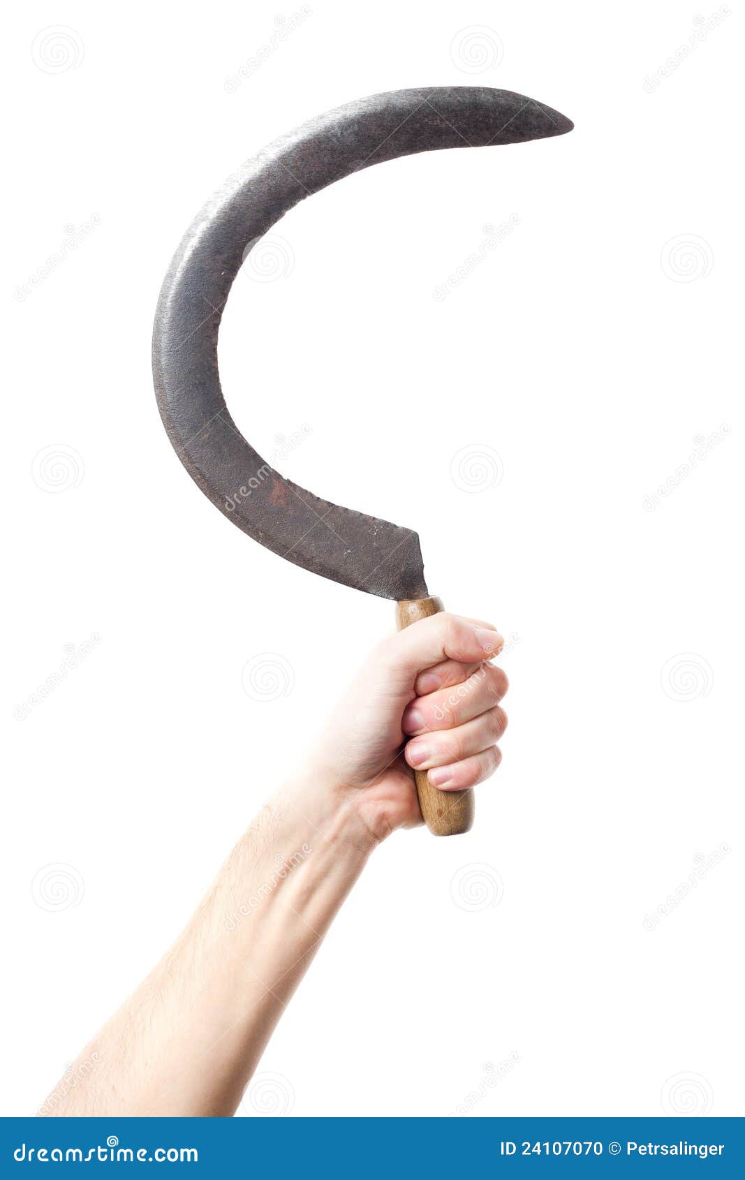 hand holding a sickle