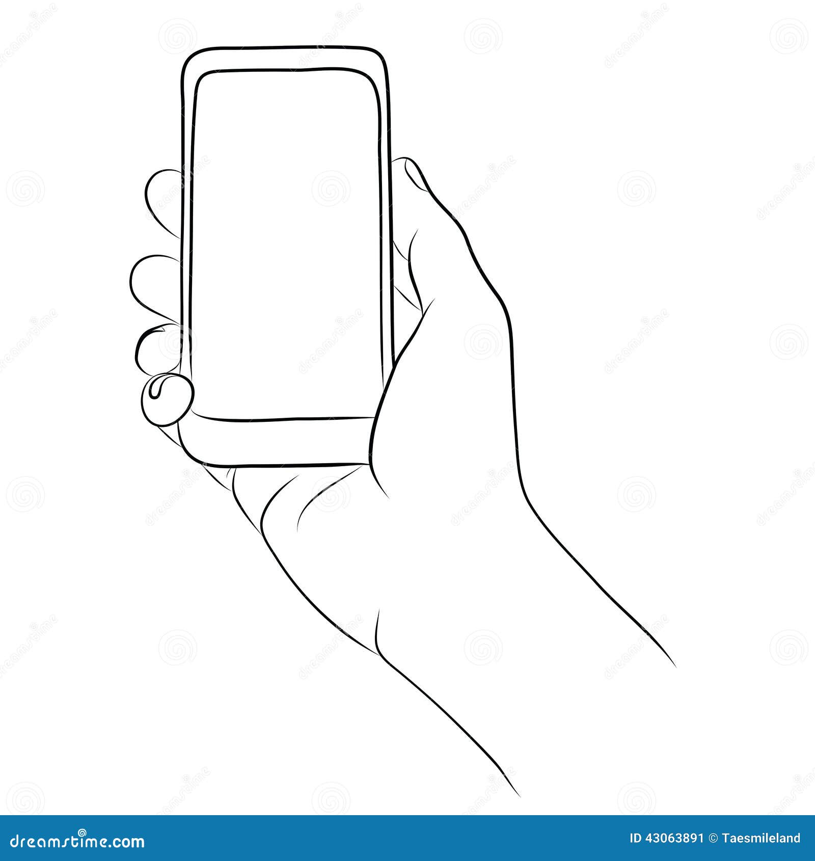 Hand Holding The Smart Phone Stock Vector - Illustration: 43063891