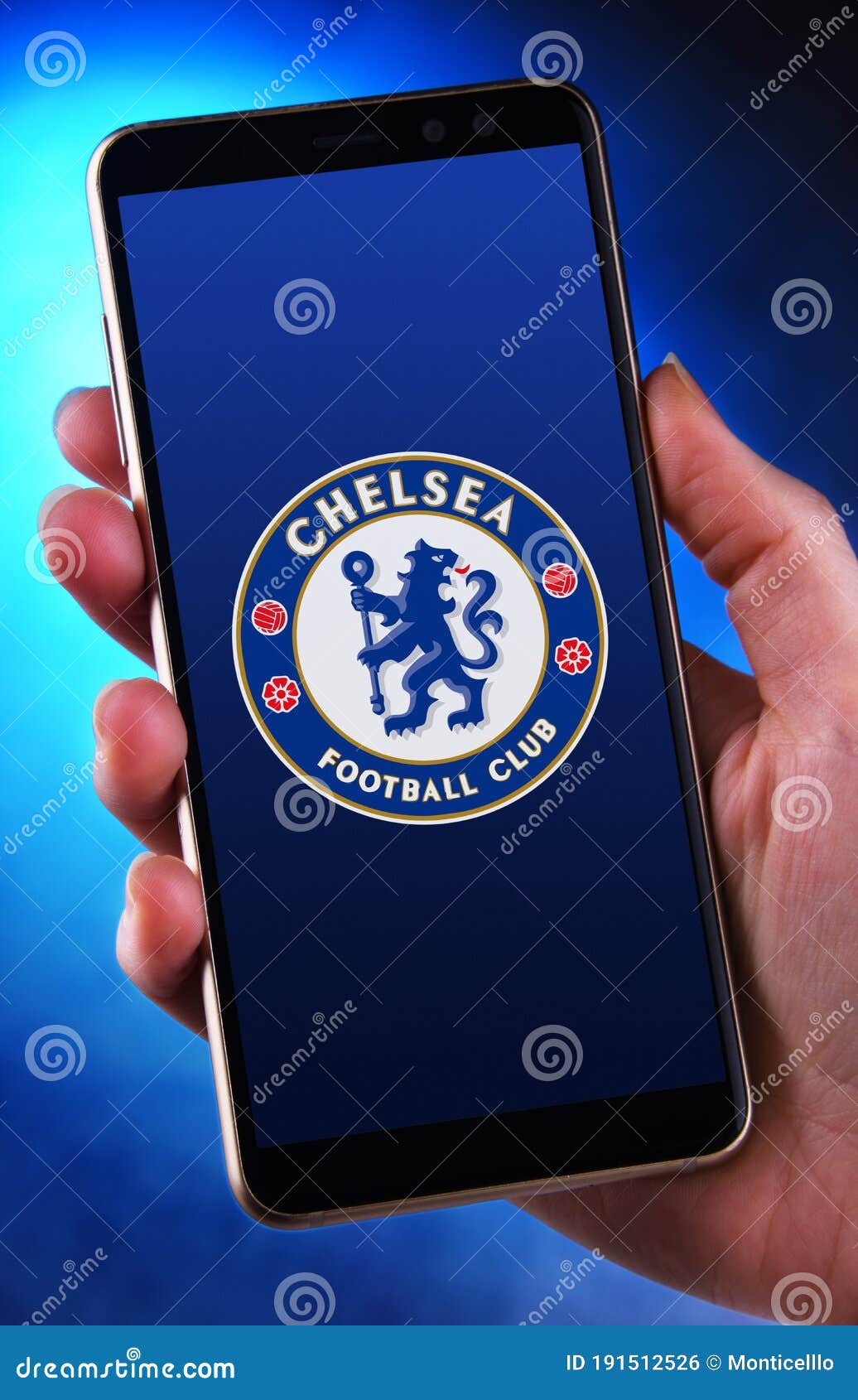 Hand Holding Smartphone Displaying Logo of Chelsea FC Editorial ...
