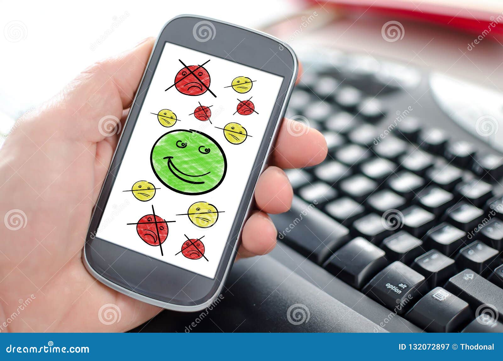 Customer Satisfaction Concept on a Smartphone Stock Image - Image of