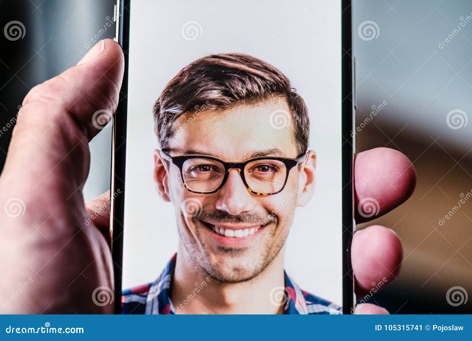 A Smartphone Using Face ID Recognition System. Stock Image Image of display, recognition