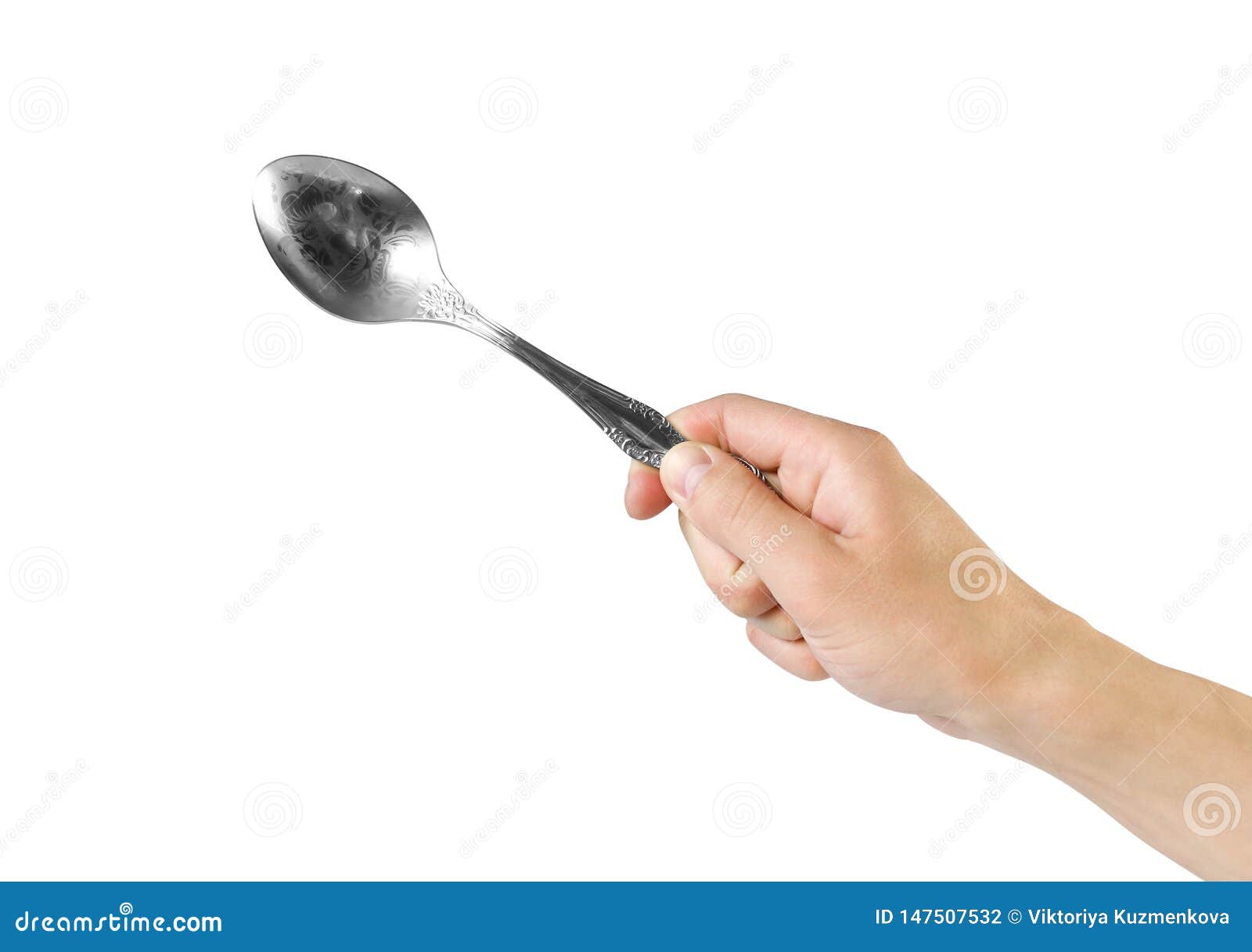 Hand Holding Spoon. Close Up Stock Photo Image of hands, service