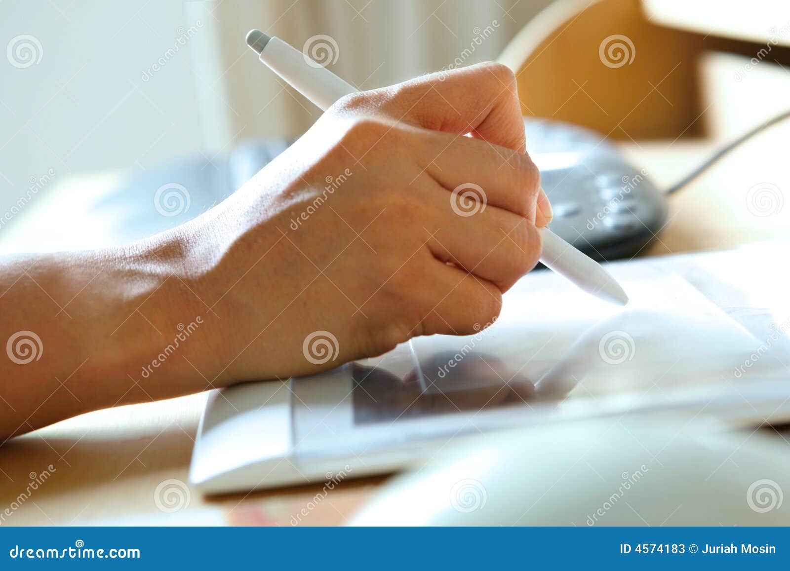 hand holding stylus pen