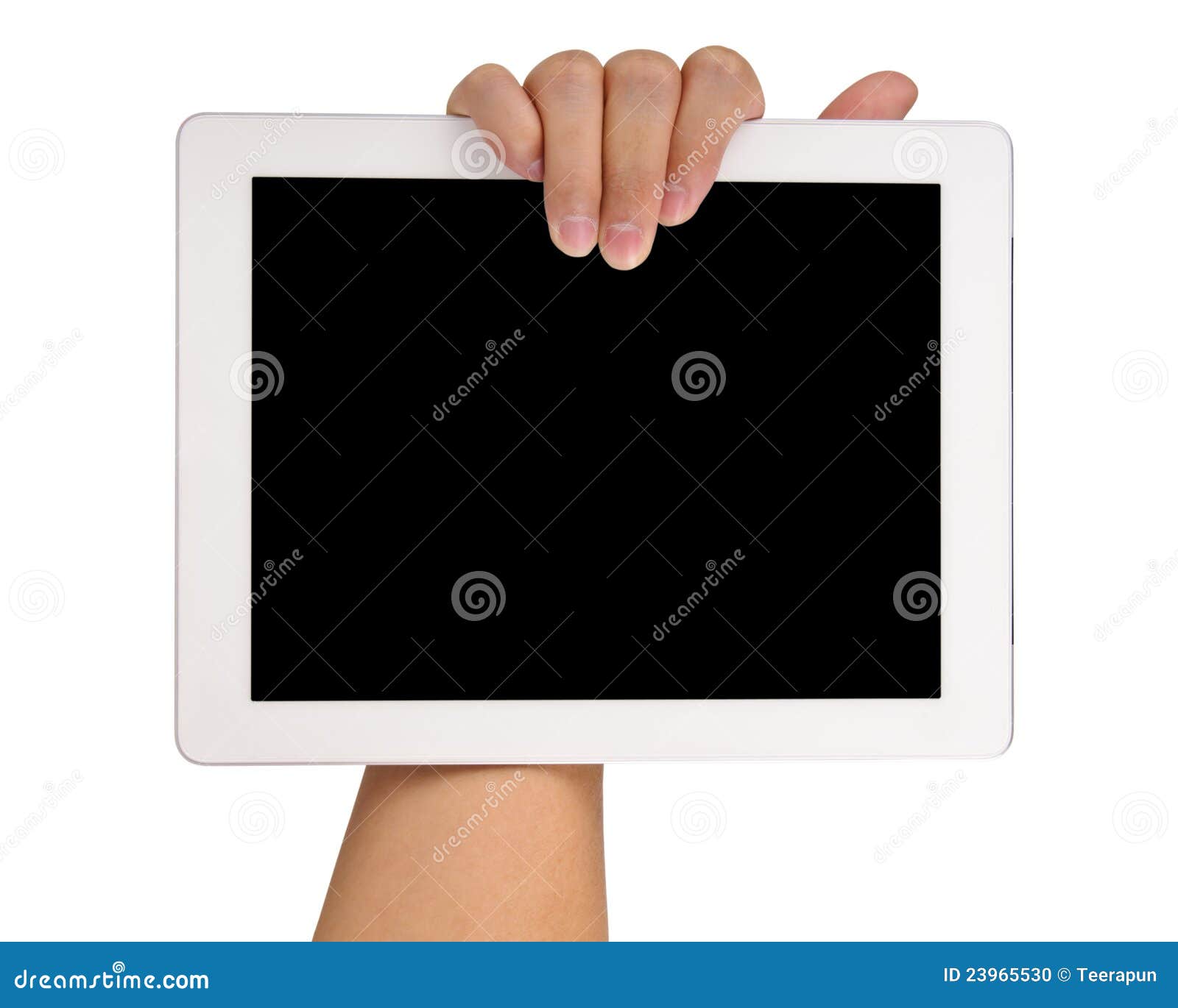 Hand Holding Tablet Stock Photo Image 23965530