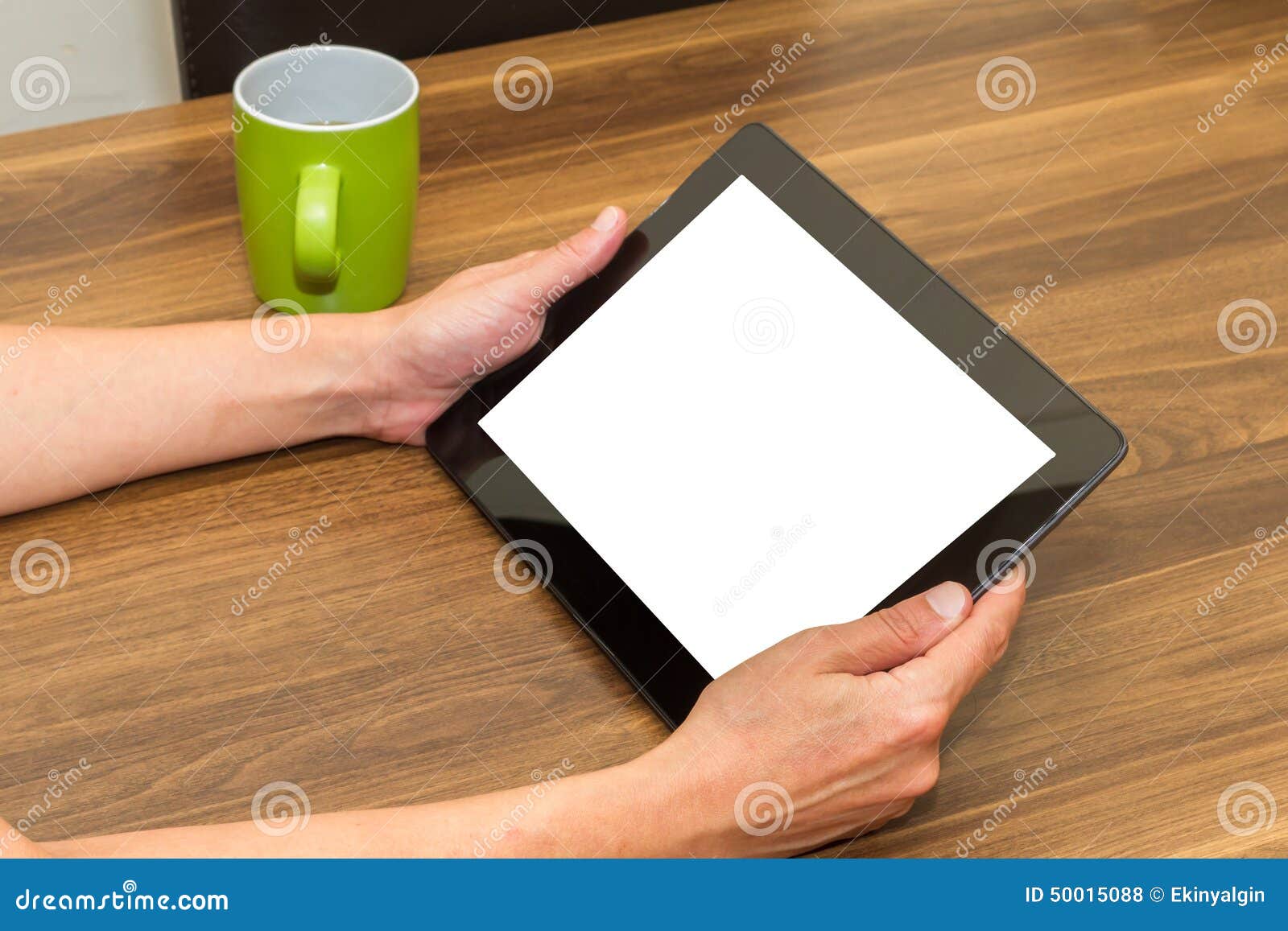Hand Holding Tablet with Blank Screen Stock Photo Image of hand