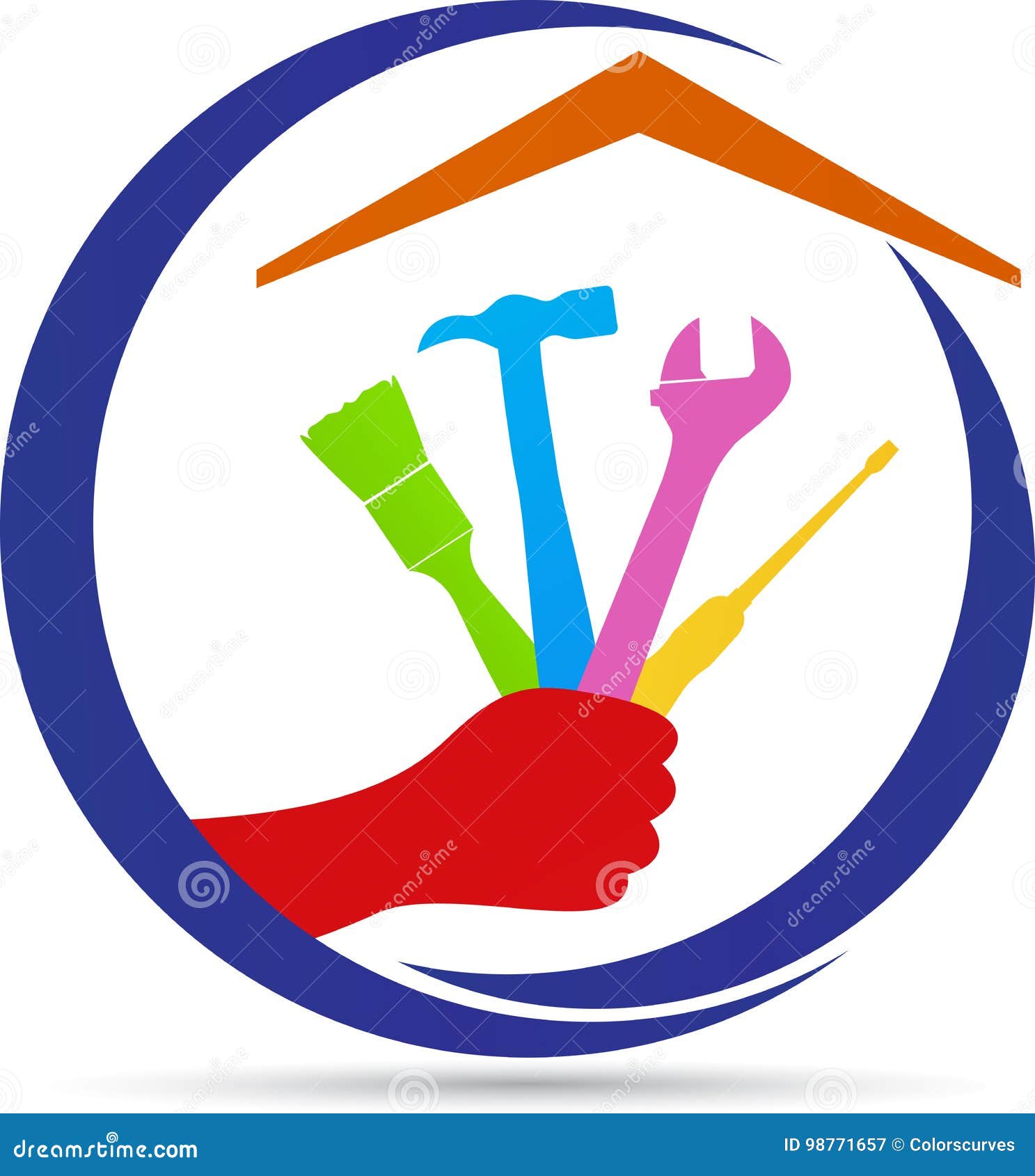 Hand Tools Logo Cartoon Vector 56988855