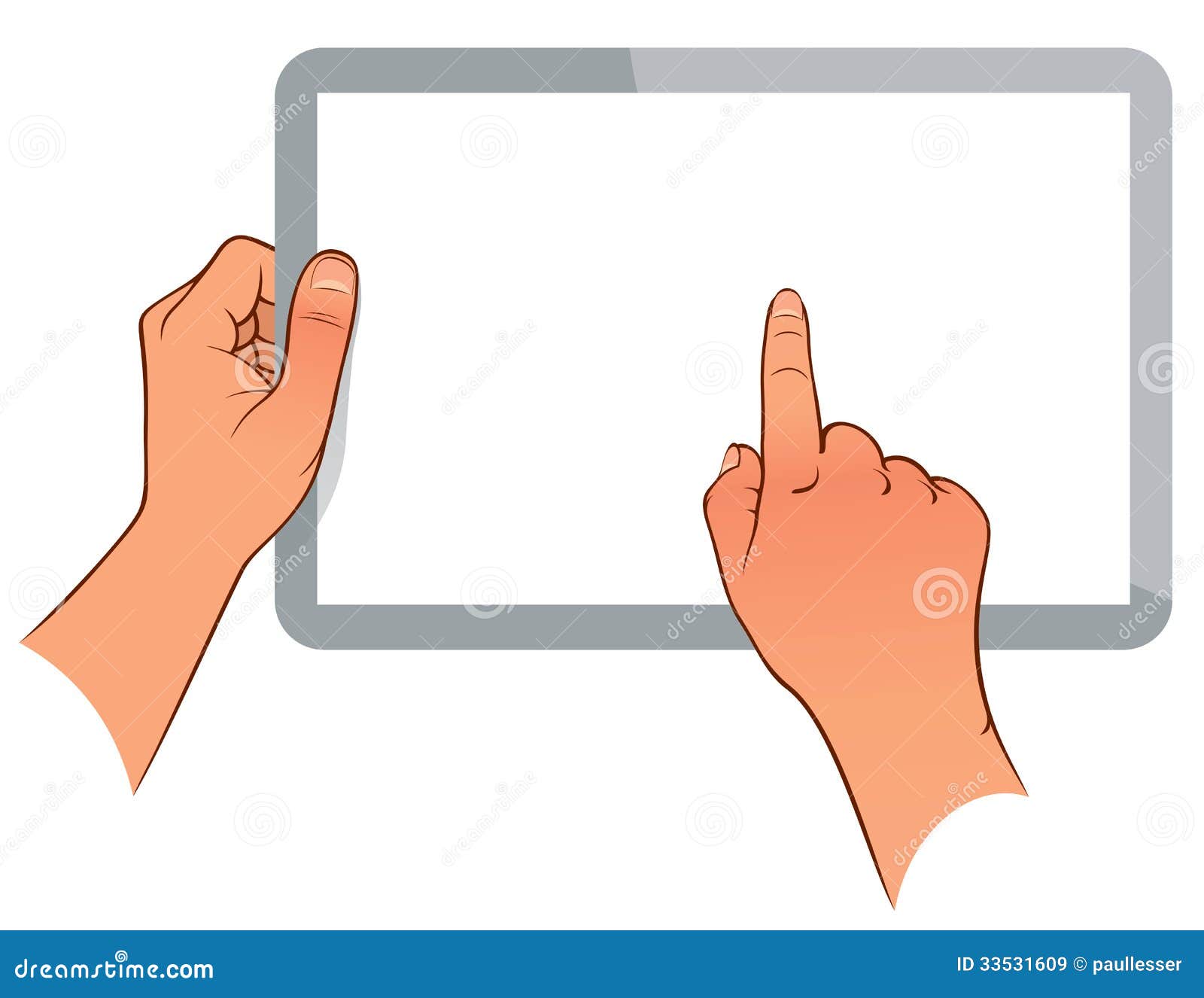 hand holding a touchpad pc