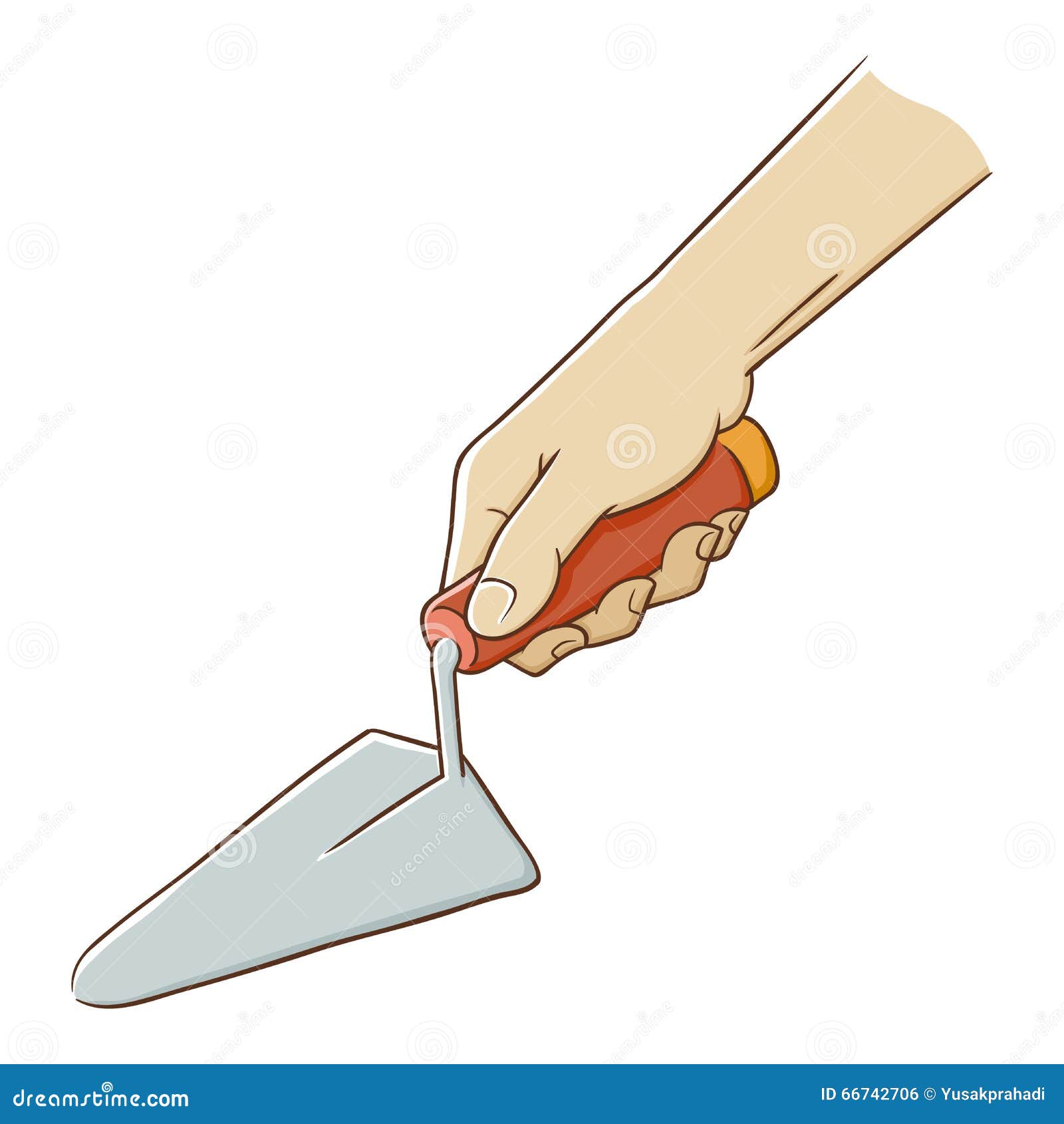 Hand Holding a Trowel stock vector. Illustration of finger 66742706