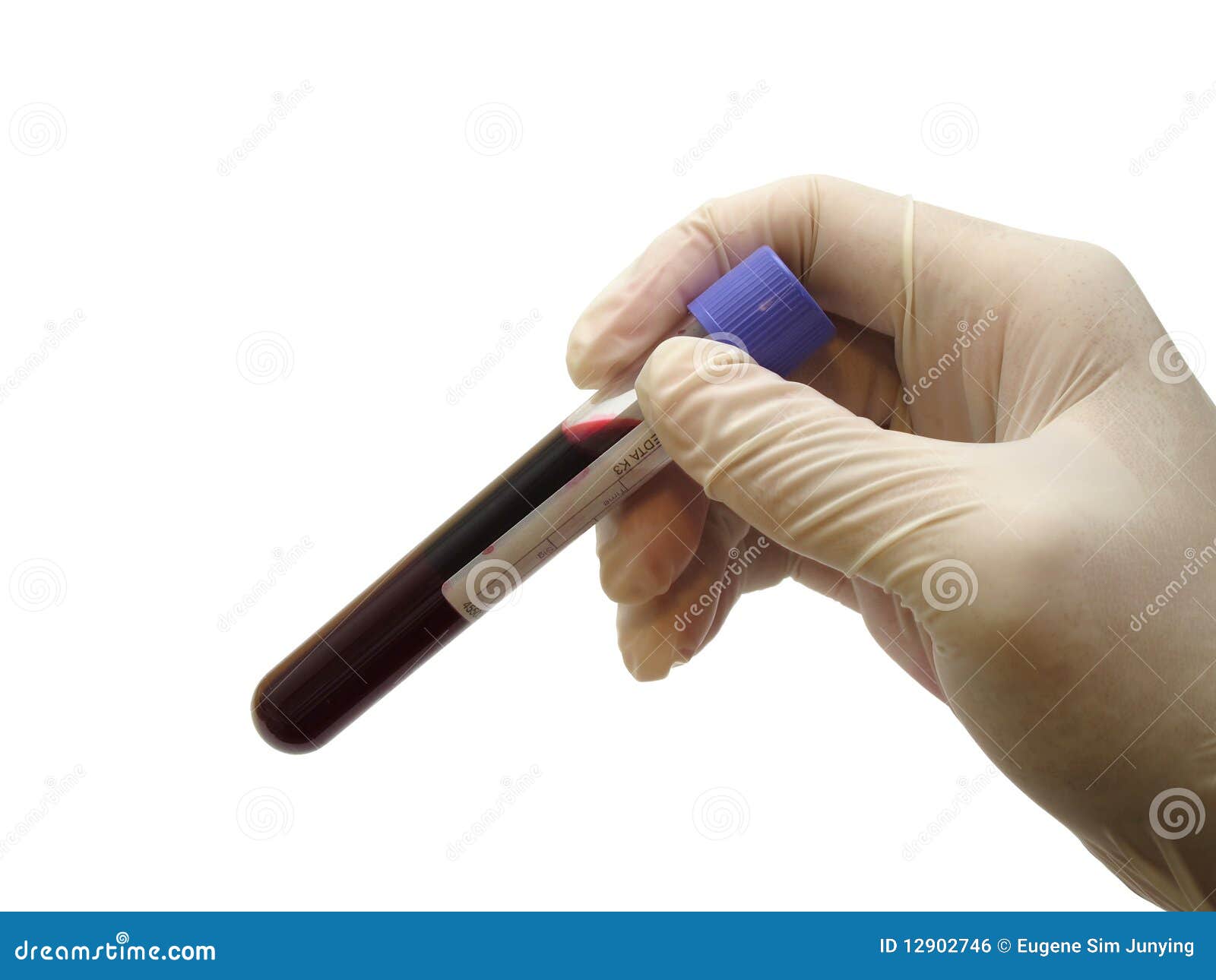 Hand Holding Vacuum Venipuncture Test Tube Stock Photo Image of blood, background 12902746