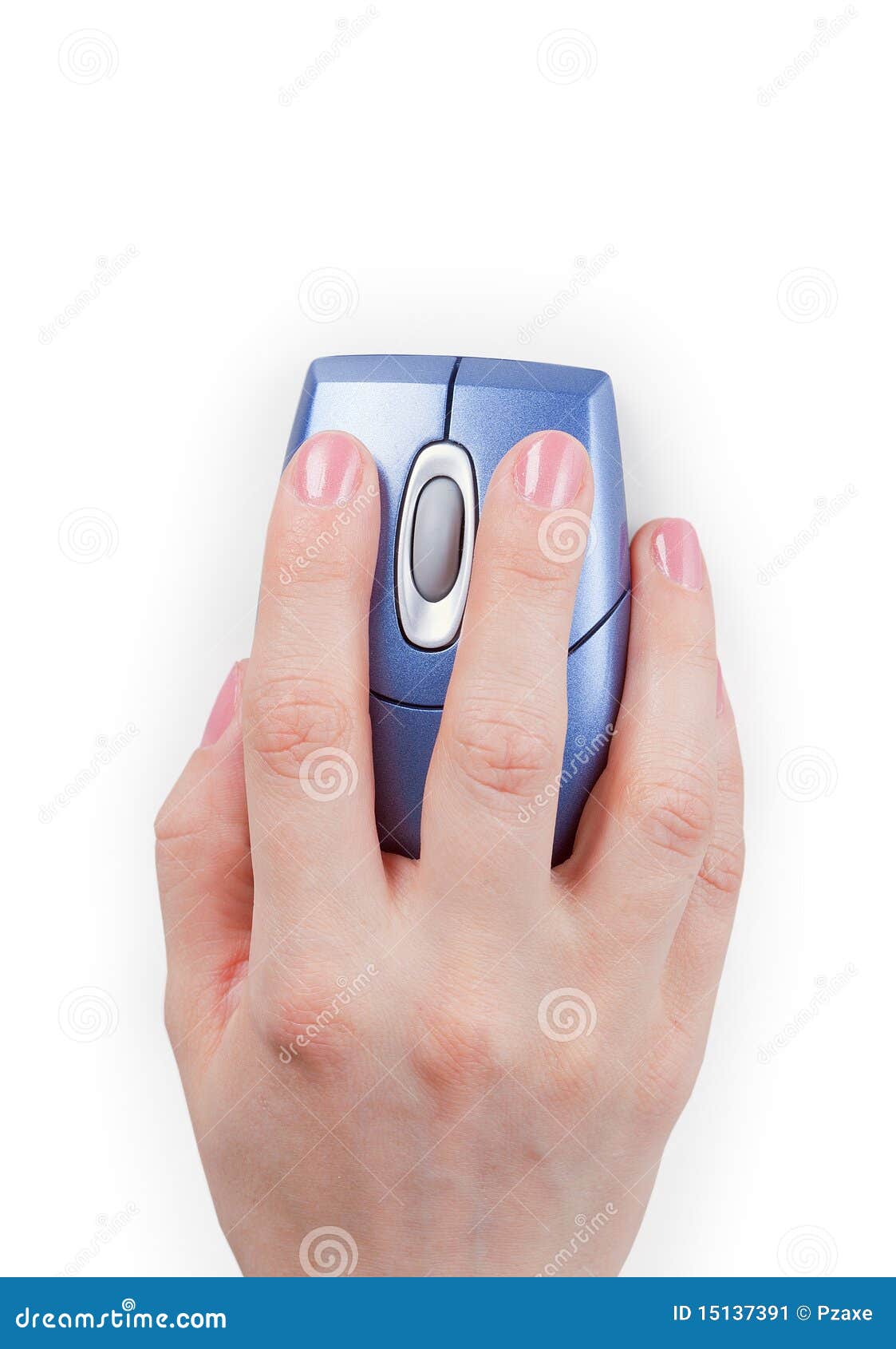 Hand holds computer mouse stock image. Image of hand 15137391
