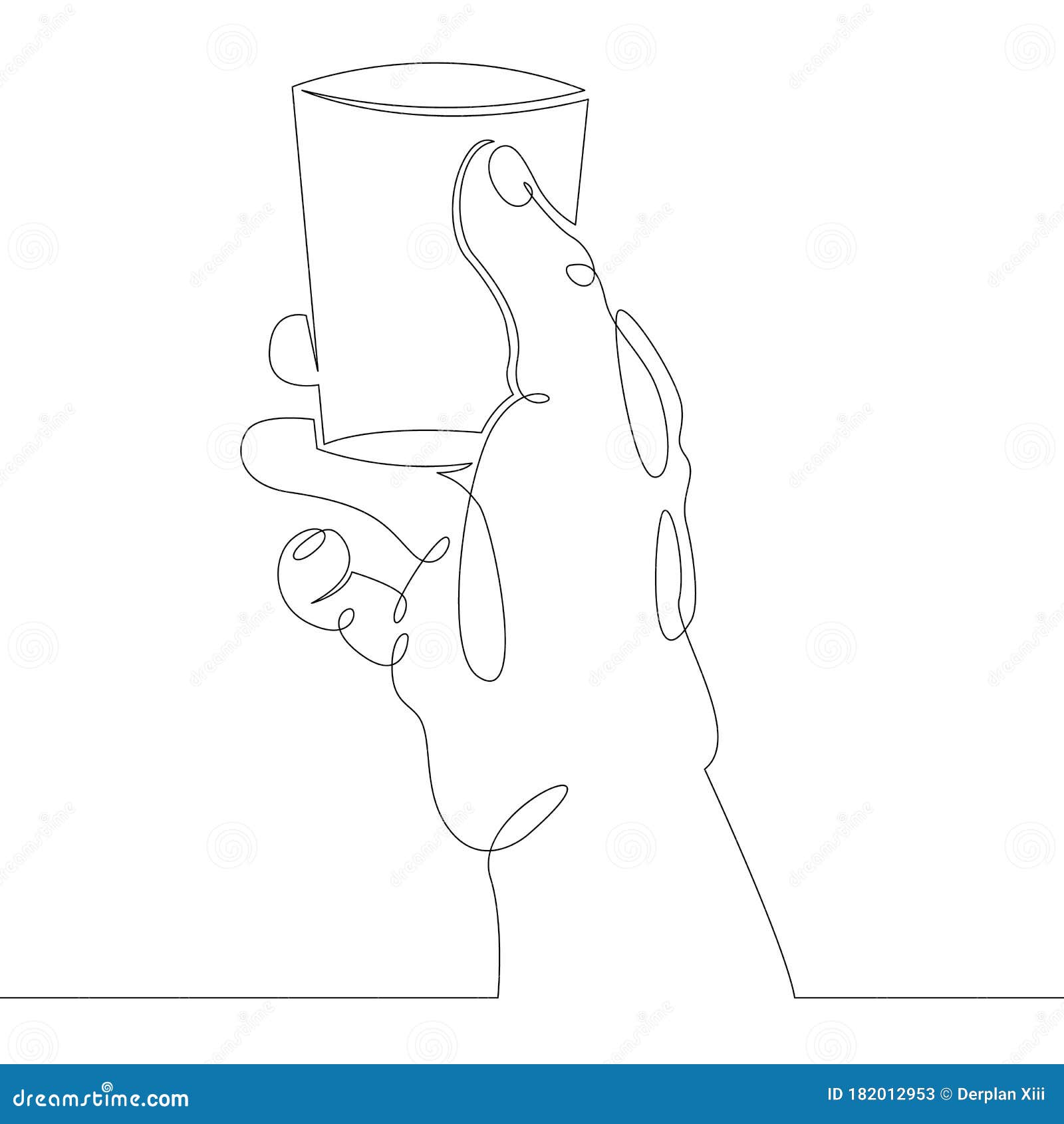 Hand Holds A Glass With Alcohol Stock Illustration - Illustration of