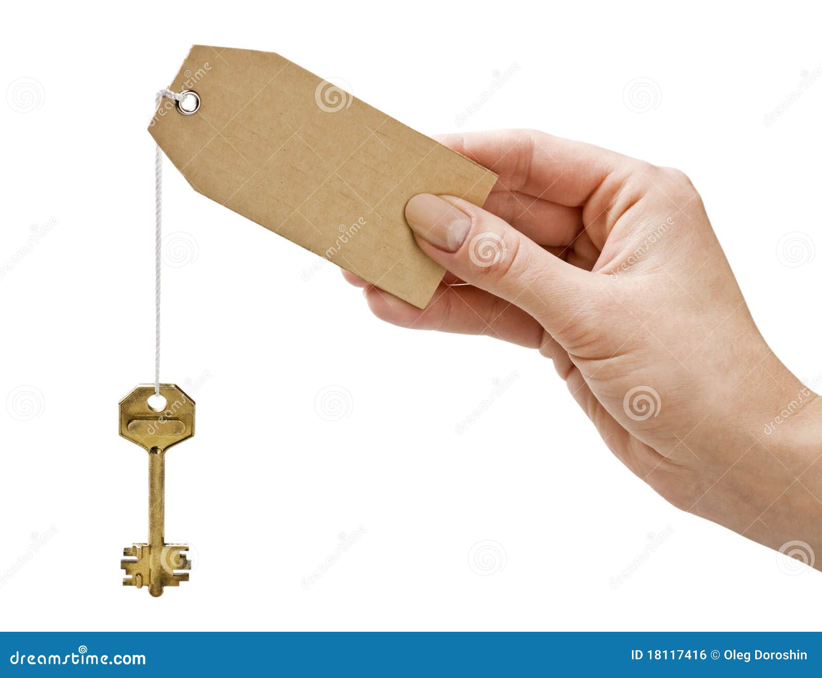 Hand holds a key stock photo. Image of empty, steel, real 18117416