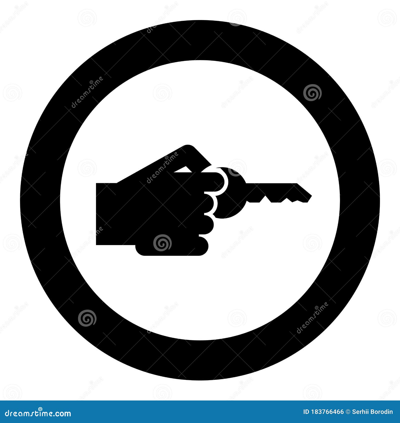 hand holds key concept opening idea success business access sign unlock solution passkey rent accessibility  icon in circle