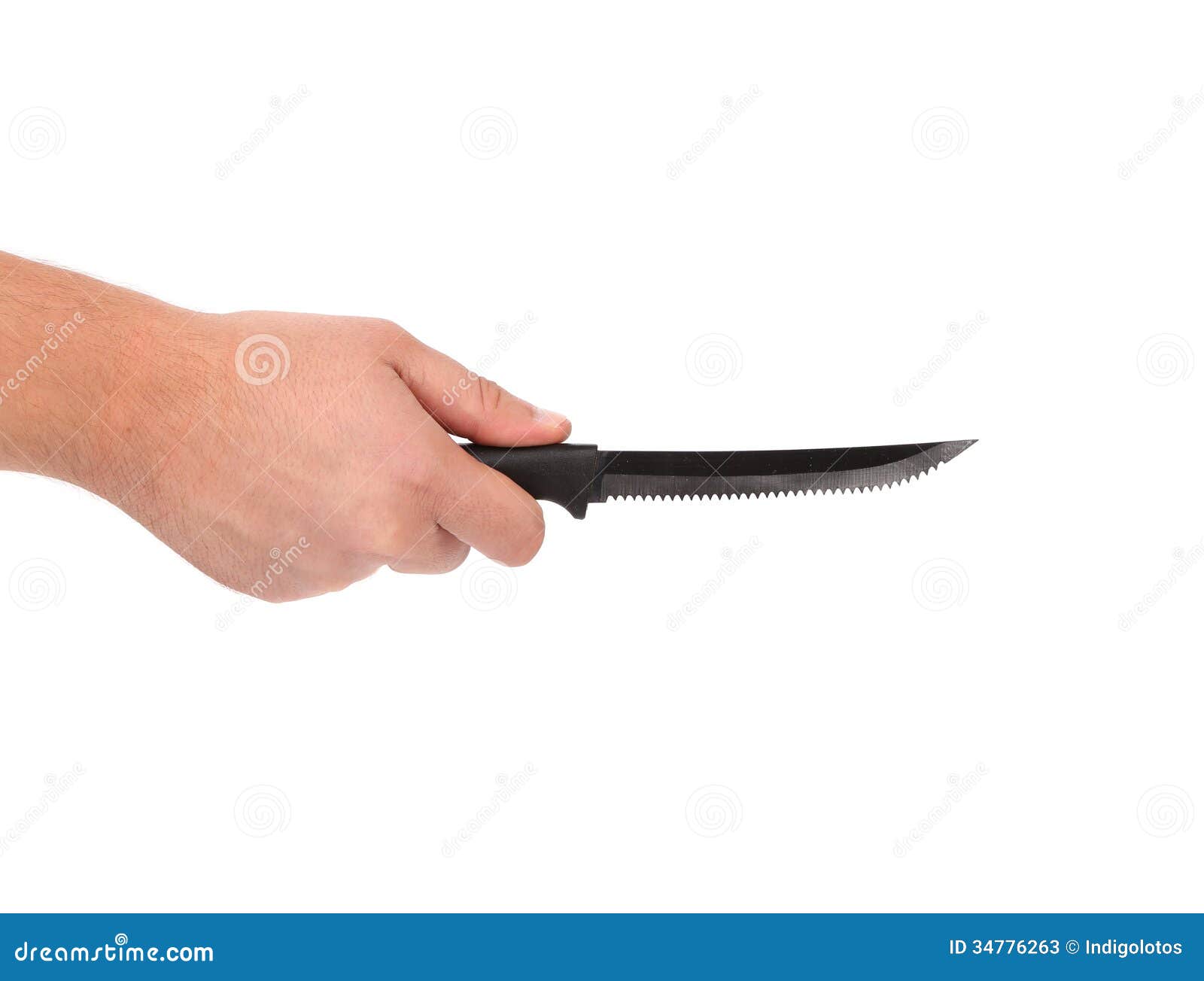Hand holds kitchen knife. stock image. Image of blade 34776263