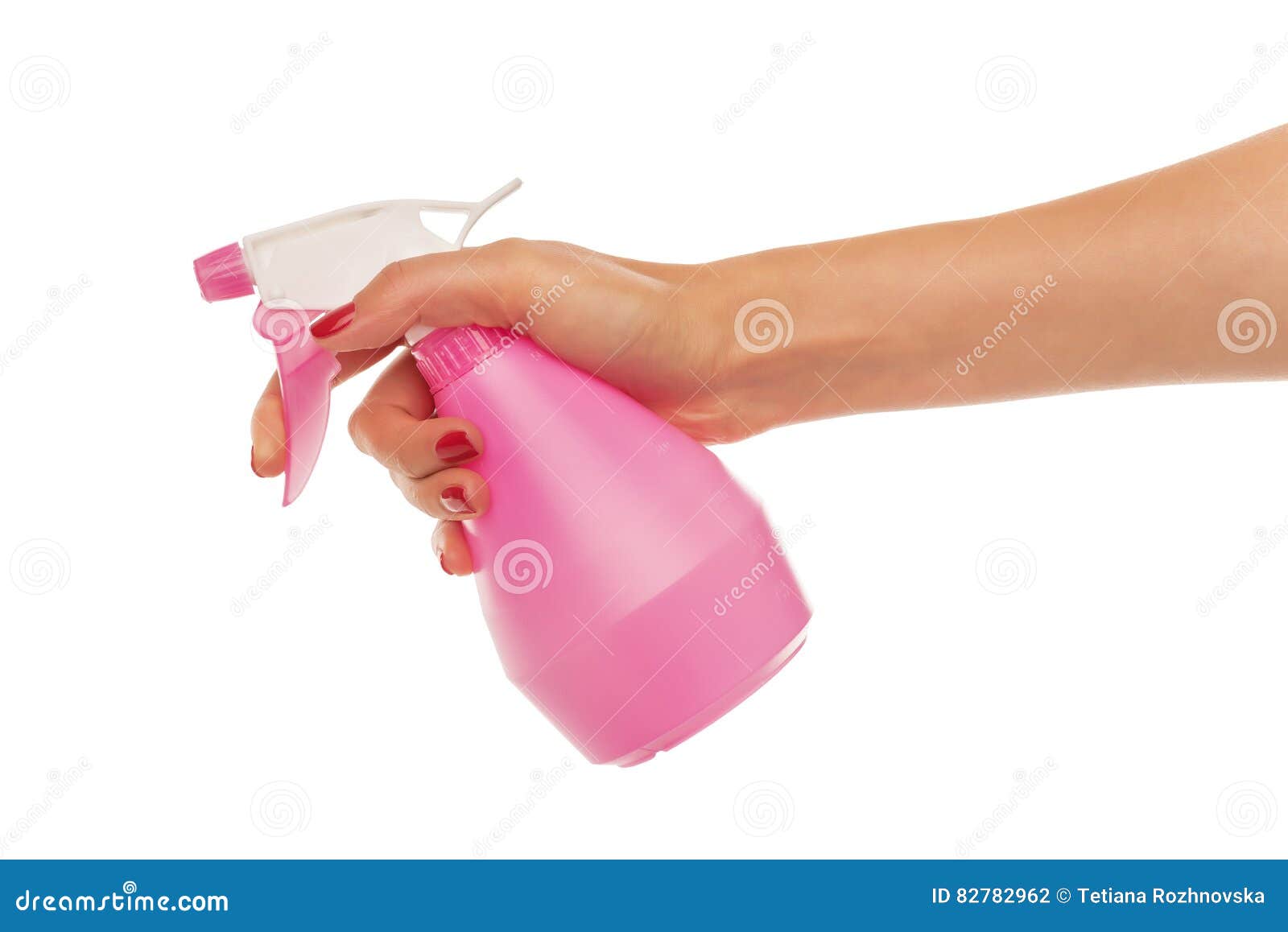 Hand Holds a Spray for Flowers. Stock Photo Image of background