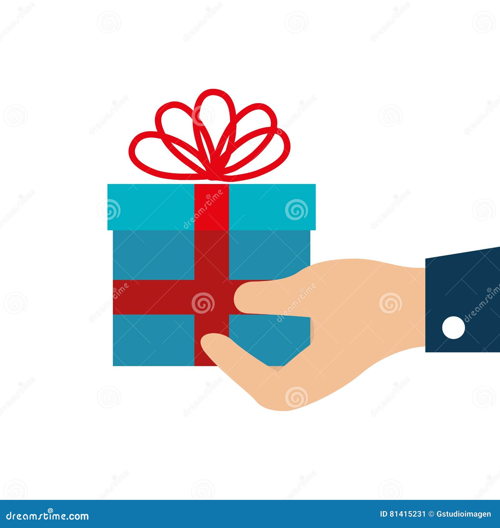 Hand human with gift box stock vector. Illustration of girl 81415231