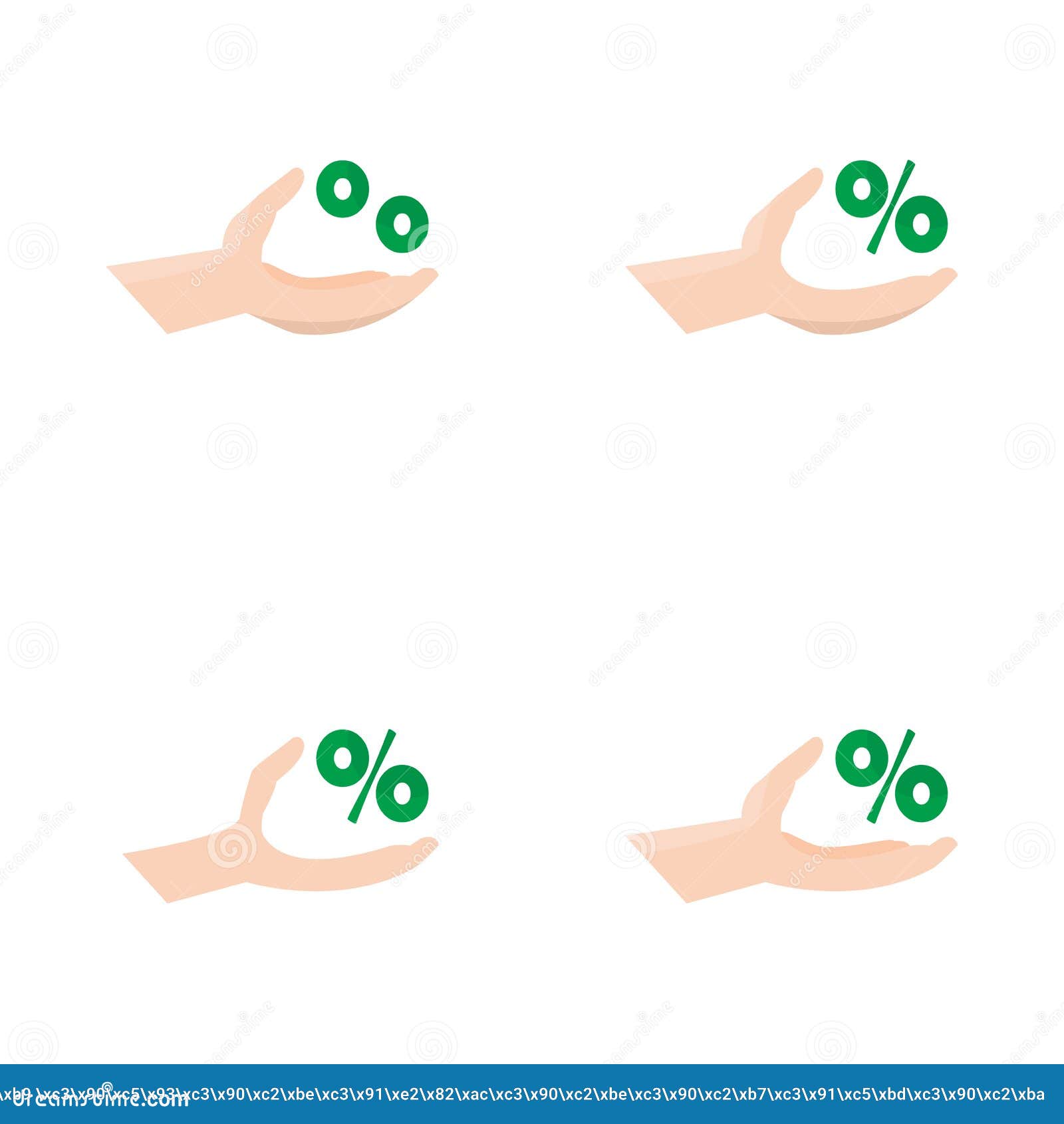 Hand Icon, Discount Concept, Percentage, Vector Illustration Stock