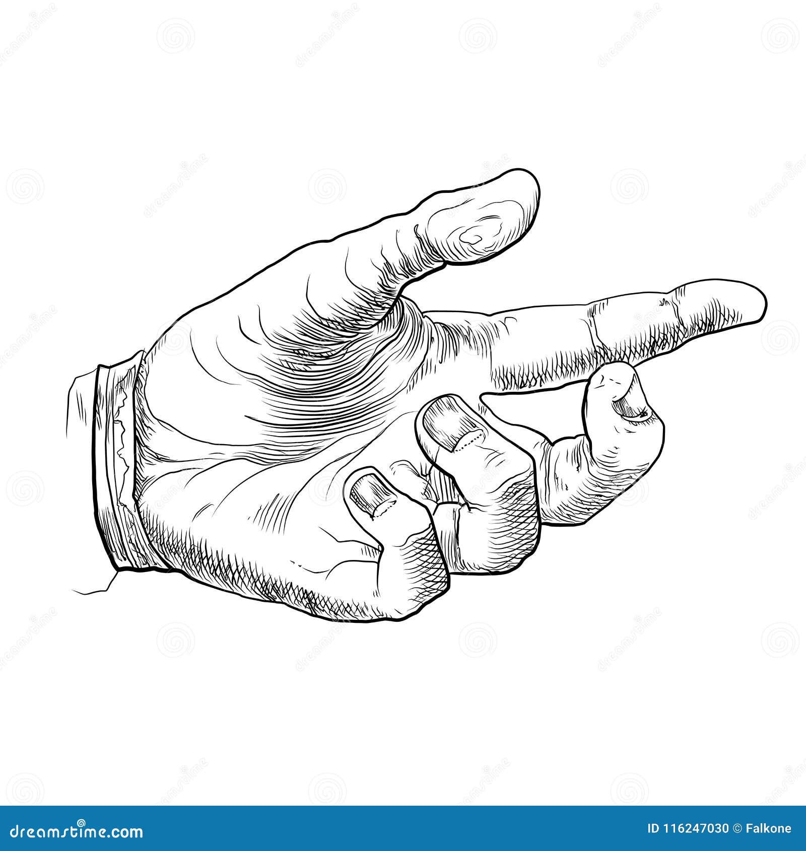The Hand Illustration Based on Old Vintage Engraving Stock Illustration