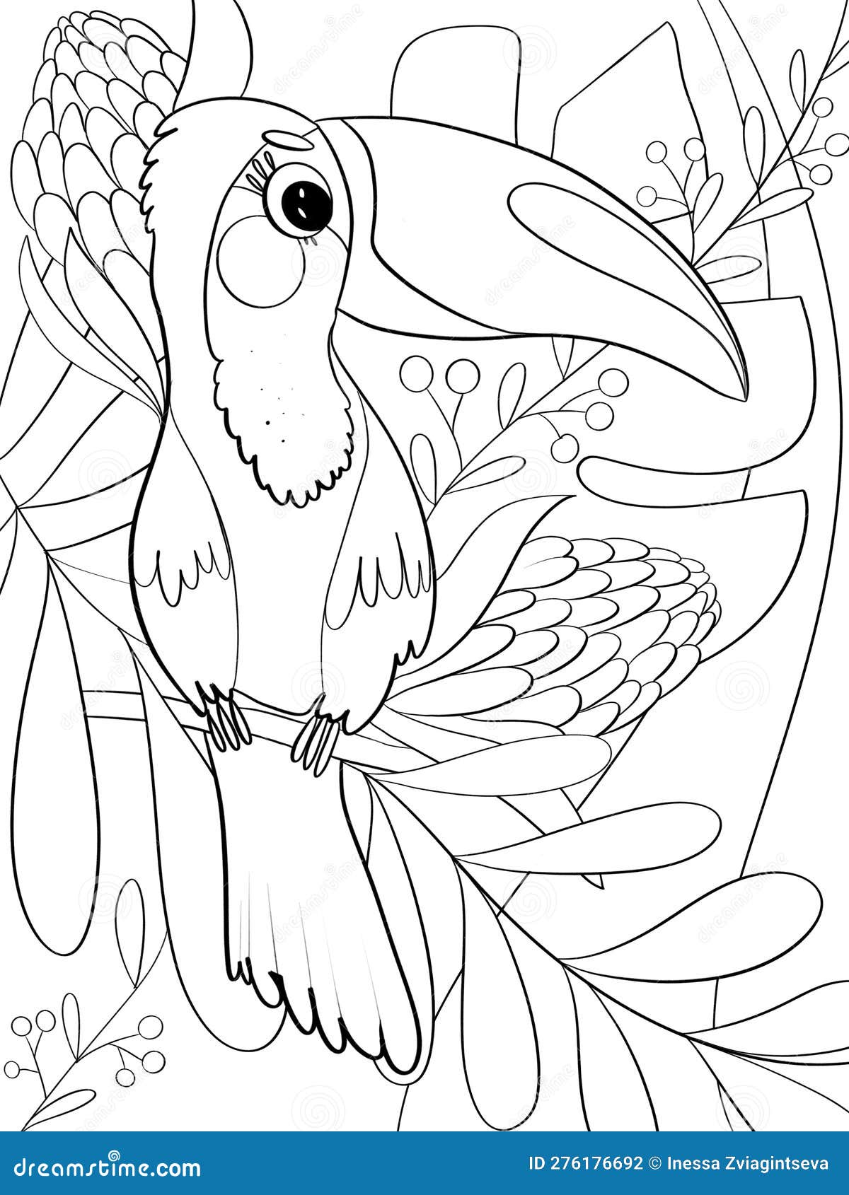 Toucan Coloring Pages: Vector Illustration For Children's Coloring Book