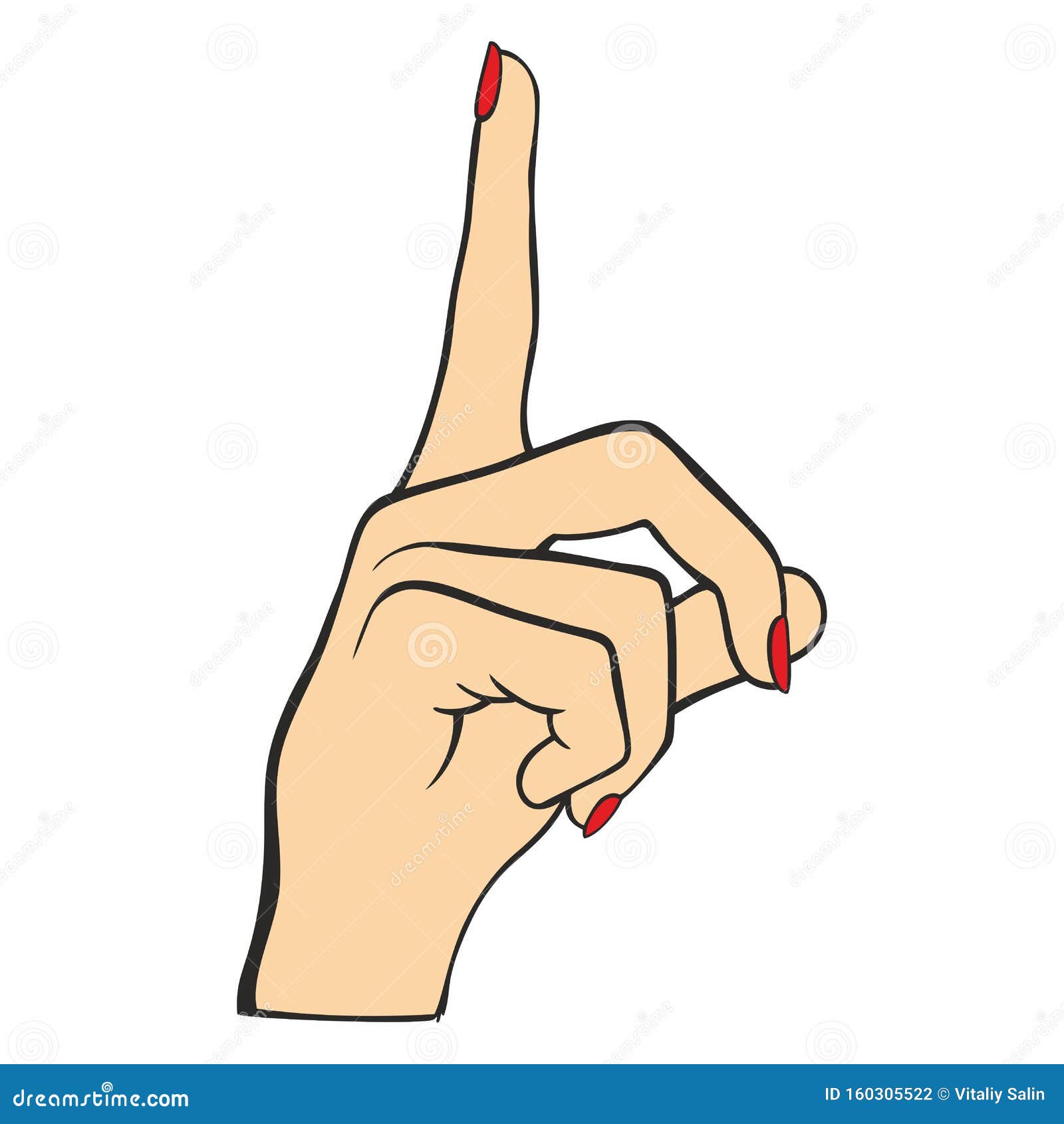 Hand With Index Finger Pointing Finger Stock Illustration Illustration Of Gesture Female