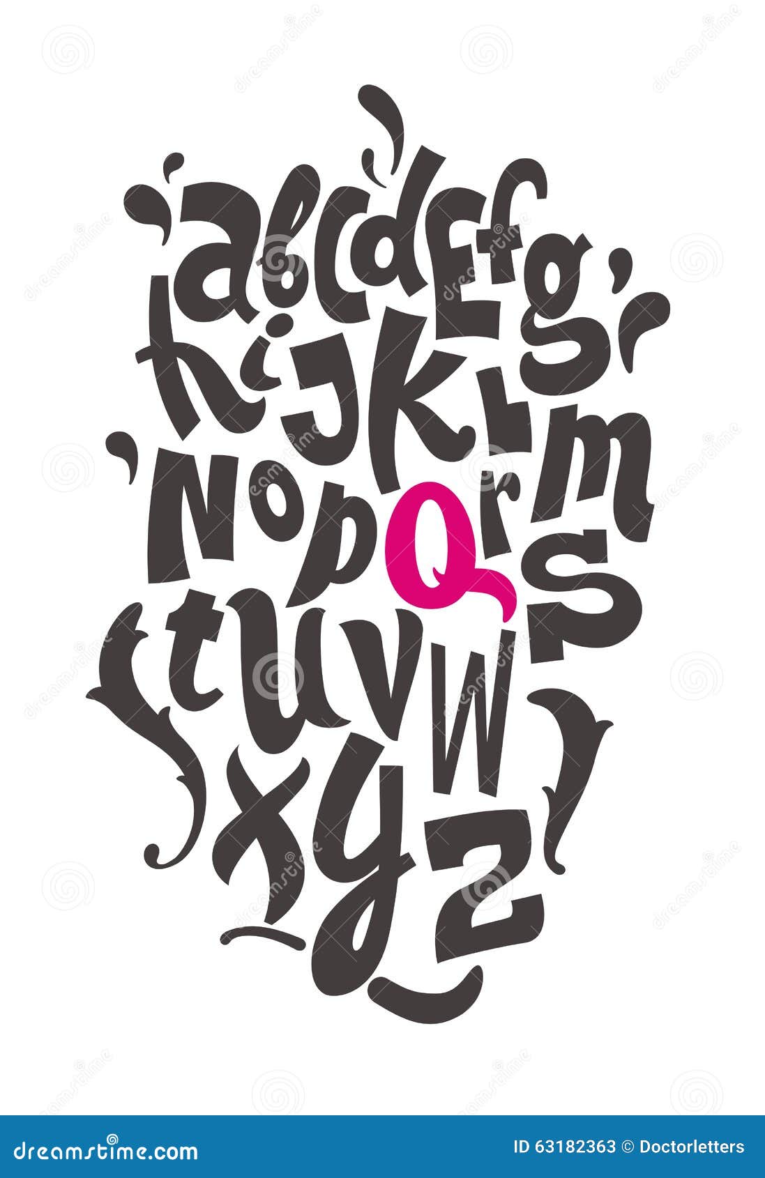 Hand Lettering Alphabet. Vector Stock Vector - Illustration of written