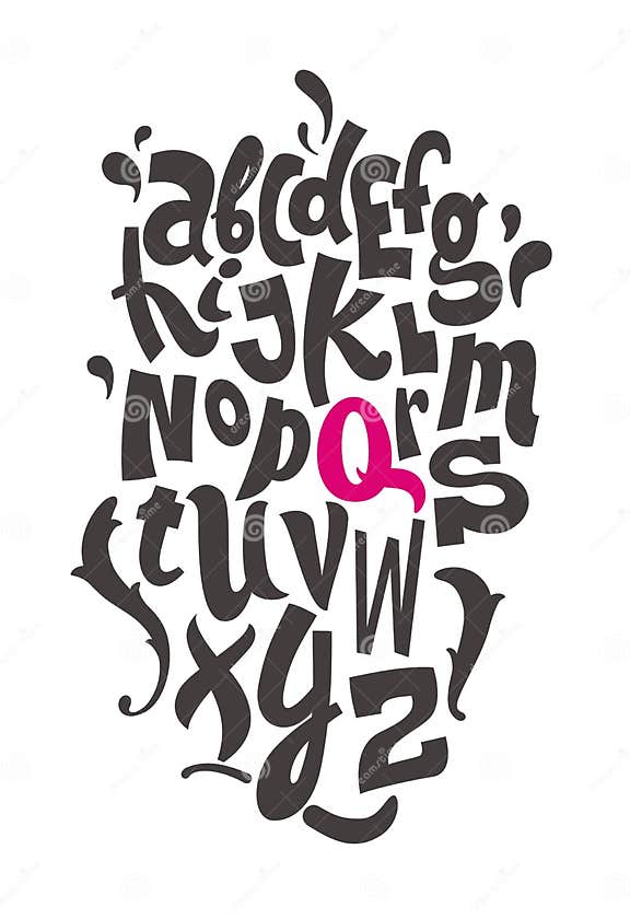 Hand Lettering Alphabet. Vector Stock Vector - Illustration of ...