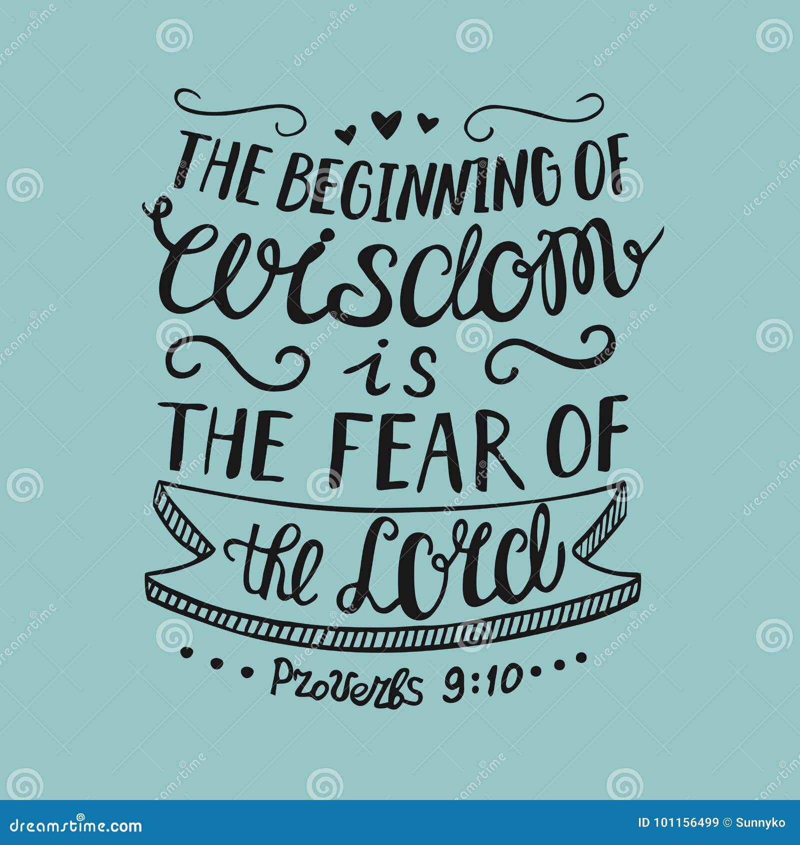 Hand lettering the Beginning of wisdom is the fear of the Lord