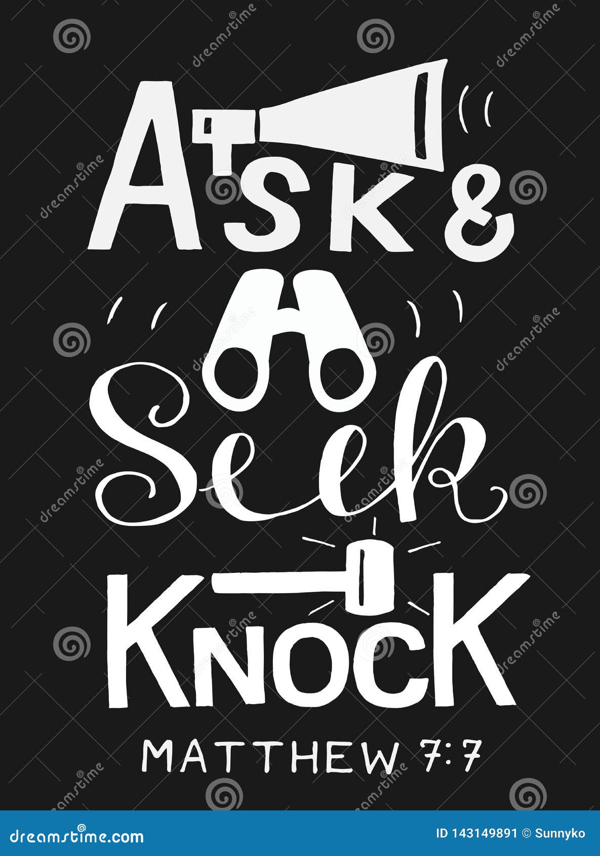 Ask Seek Knock Matthew 7:7 Door Drawing Abstract 