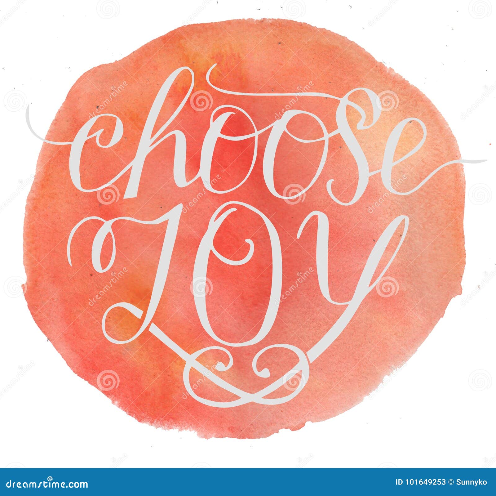 hand lettering choose joy with watercolor background