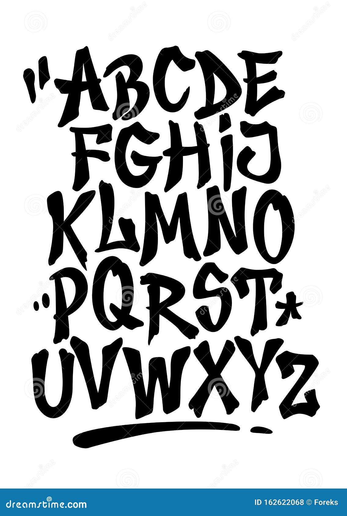 Hand Lettering Graffiti Font with Decorations. Vector Alphabet Stock Vector  - Illustration of drip, collection: 162622068