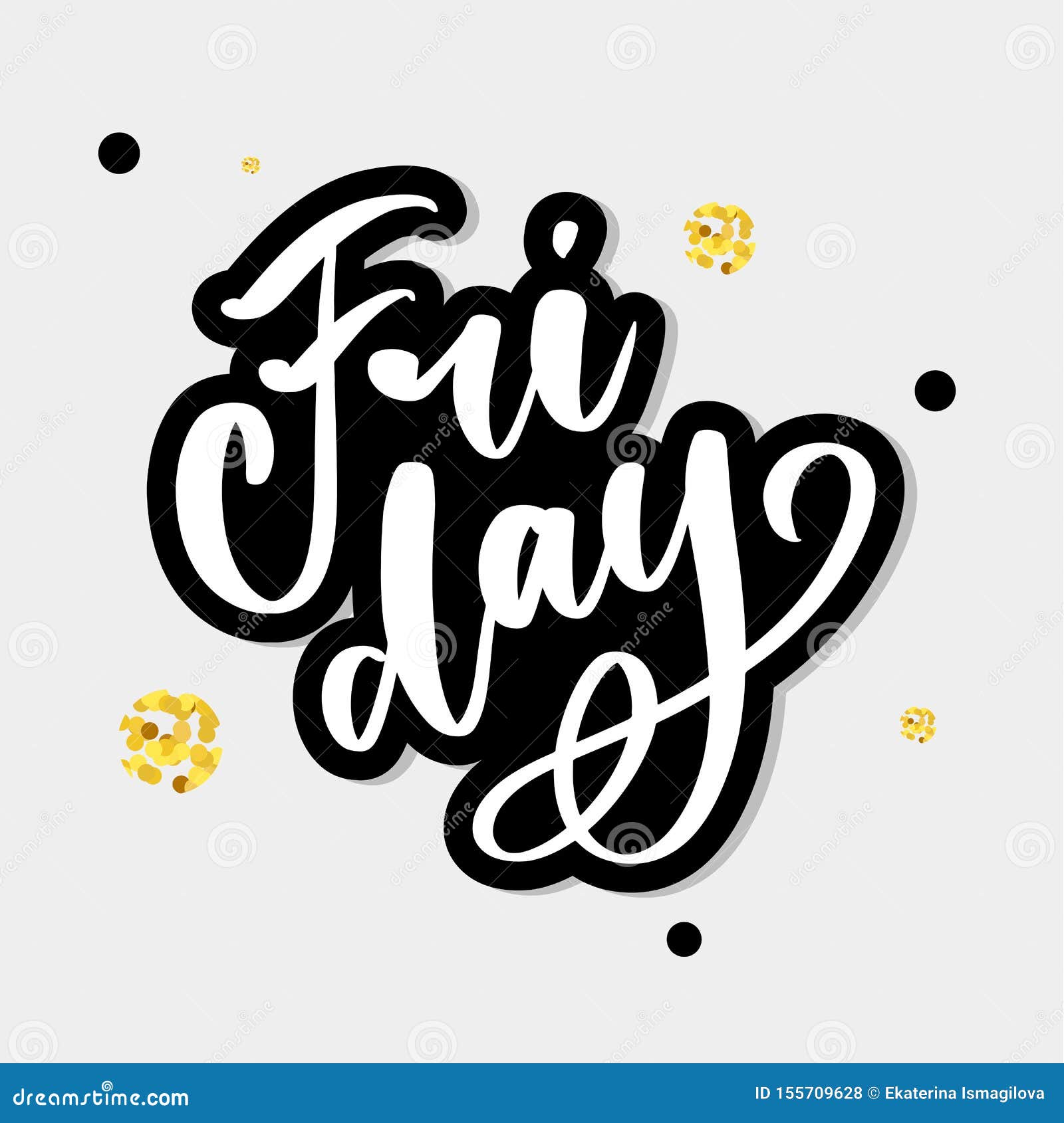 Hand Lettering Happy Friday Inscription Isolated on White Background ...