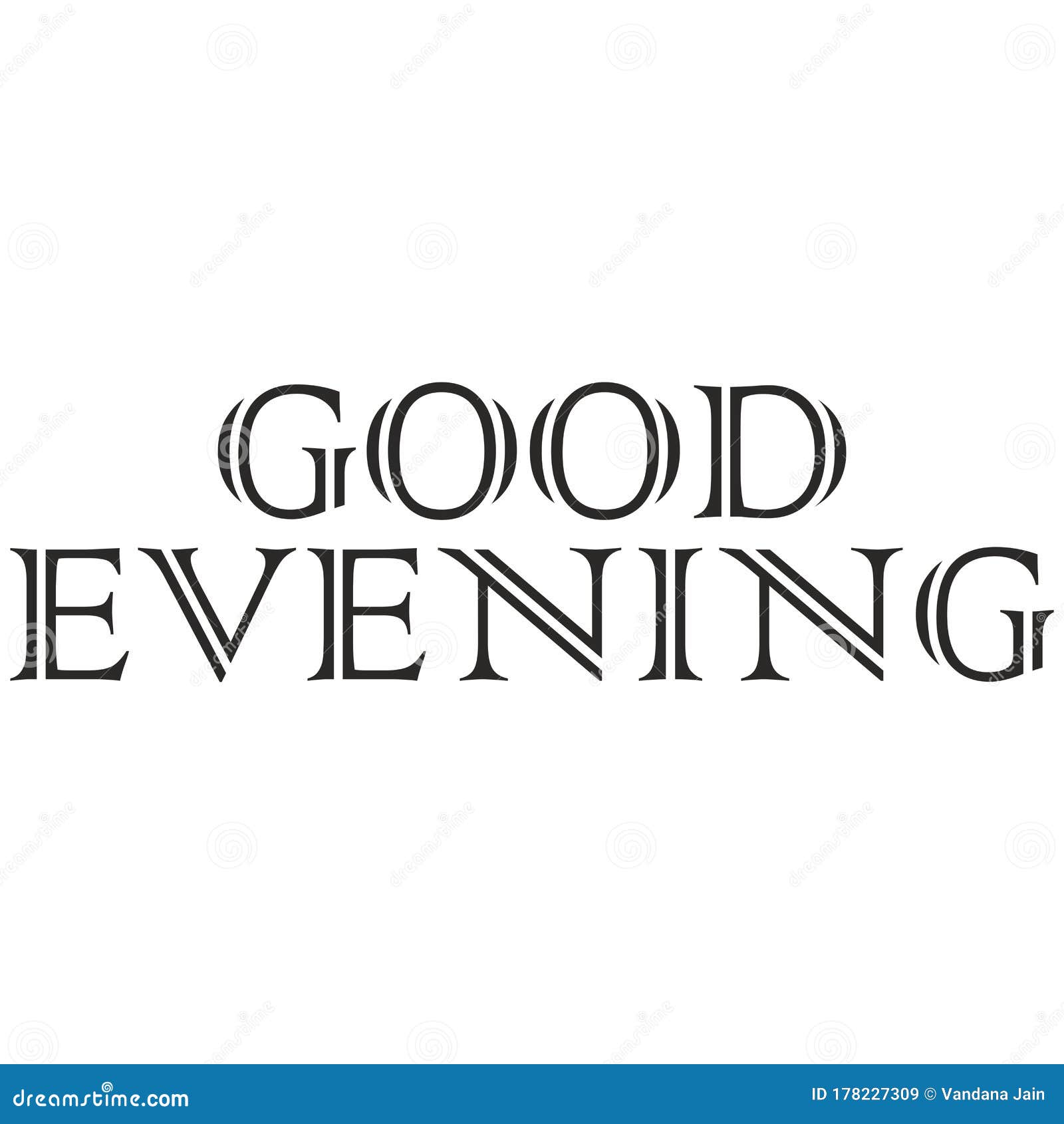 Good Evening Modern Brush Calligraphy.Hand Lettering Card. Modern ...