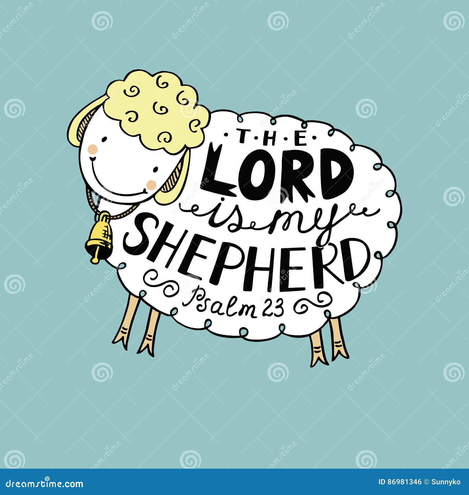 hand lettering the lord is my shepherd.