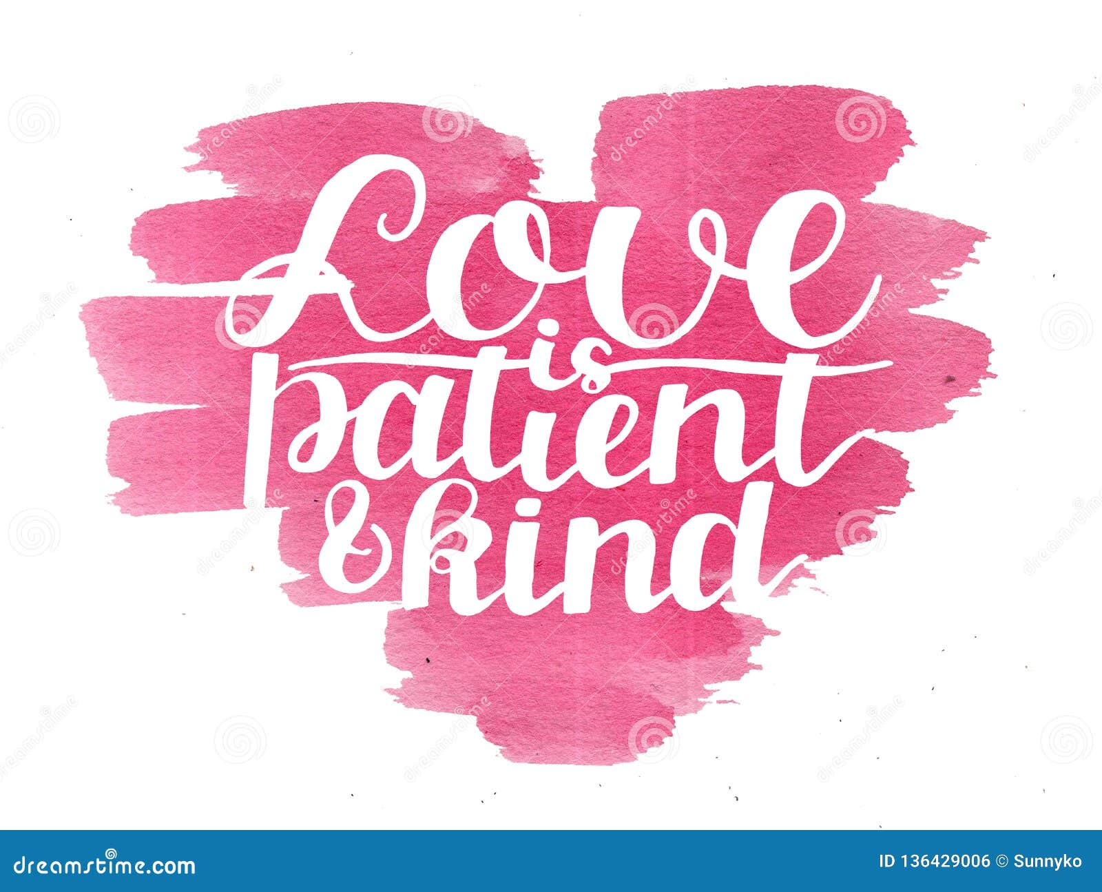 Download Hand Lettering Love Is Patient And Kind On Watercolor Pink ...