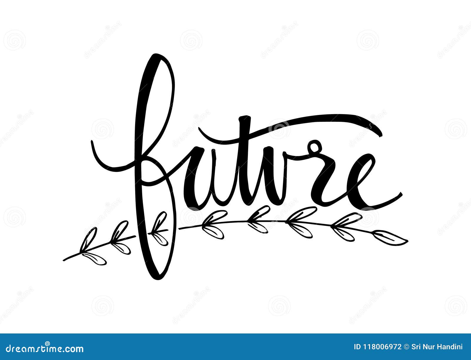 Hand Lettering with Phrase Future Text. Stock Illustration