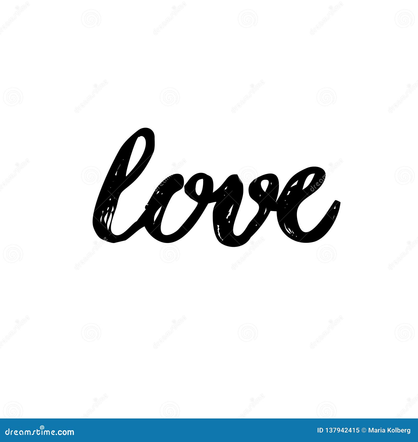Hand Lettering For Valentine`s Day Love Word Hand Lettering Stock