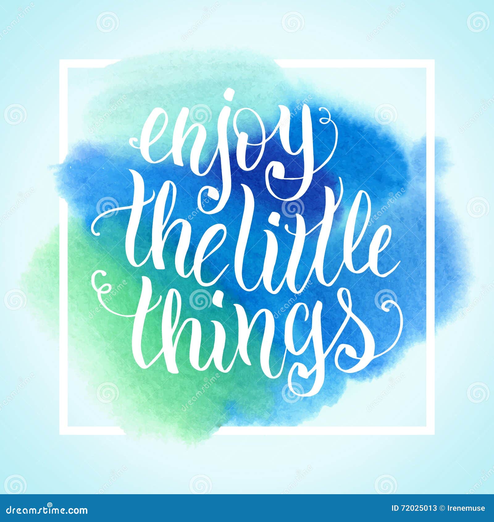Hand Lettering on Watercolor Background Stock Vector - Illustration of