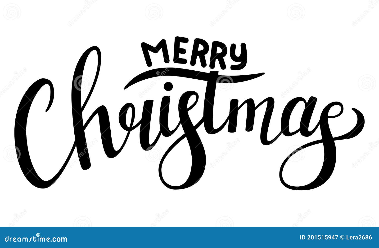 Hand Lettering with the Words Merry Christmas. Illustration with Text ...