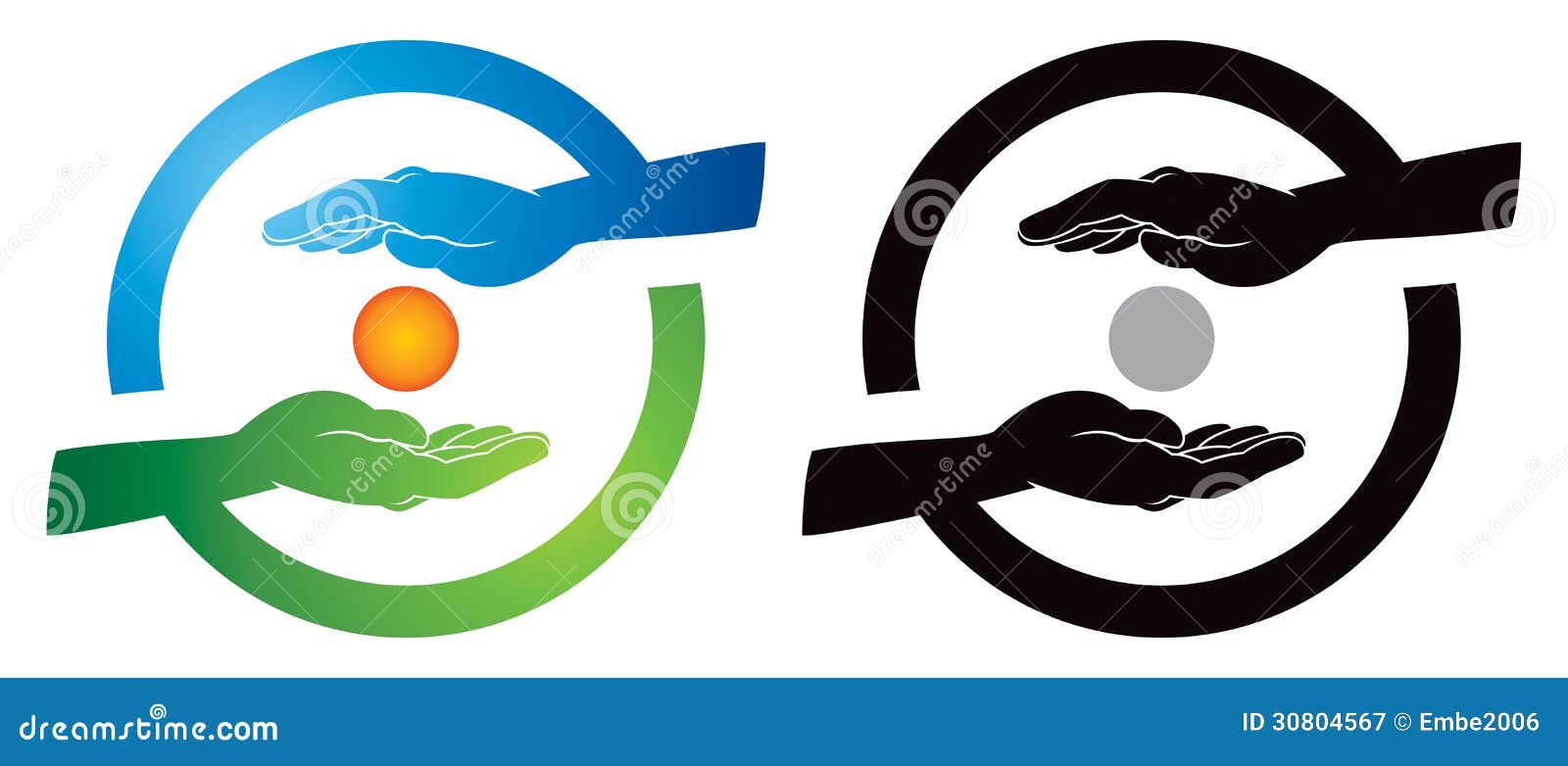 Hand Logo stock vector. Illustration of identity, covering - 30804567