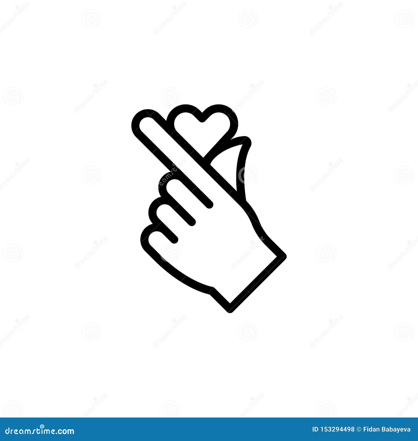 Hand Love Gesture Outline Icon. Element of Hand Gesture Illustration ...