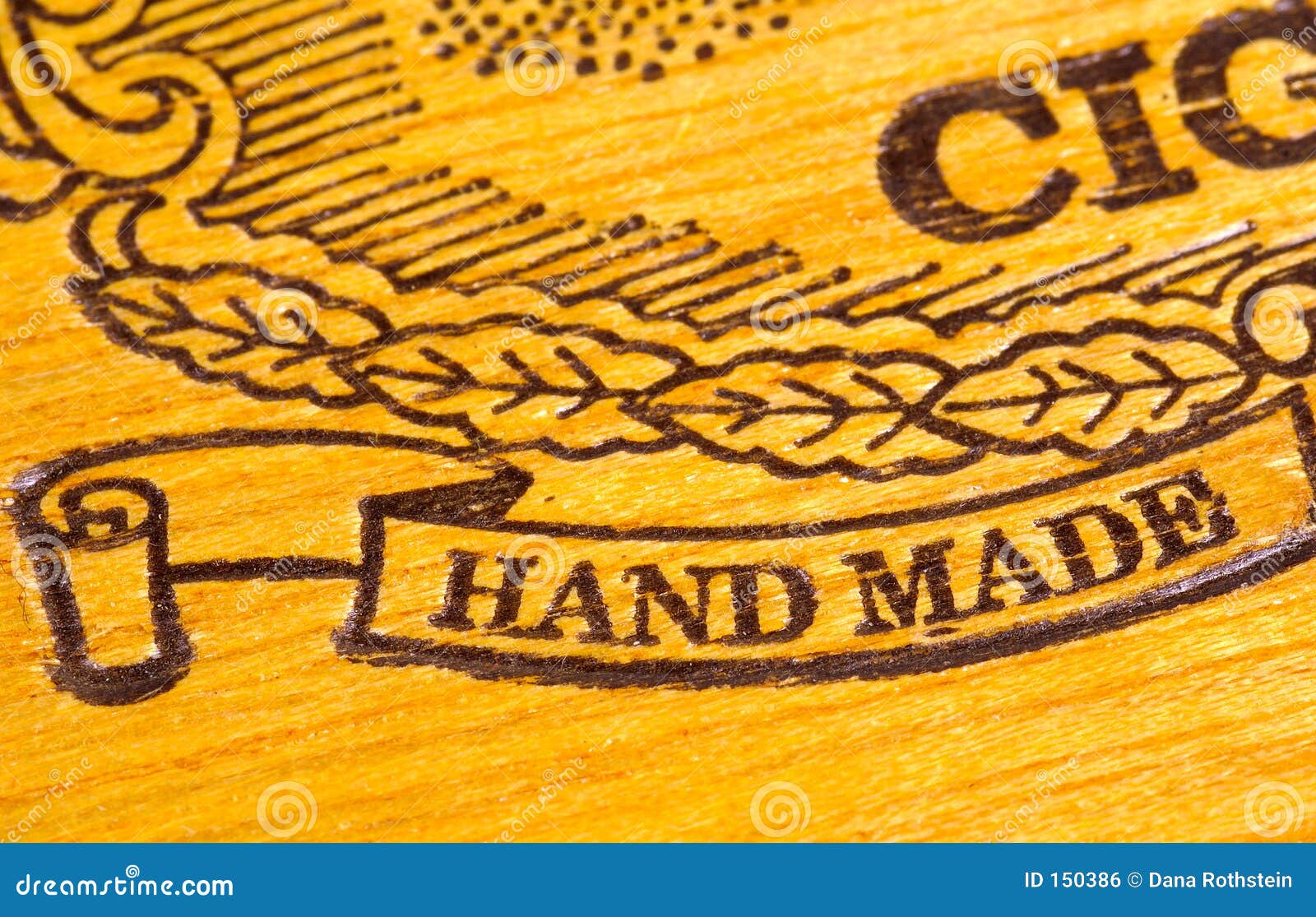 Hand Made stock photo. Image of hand, etched, branded, cigars 150386