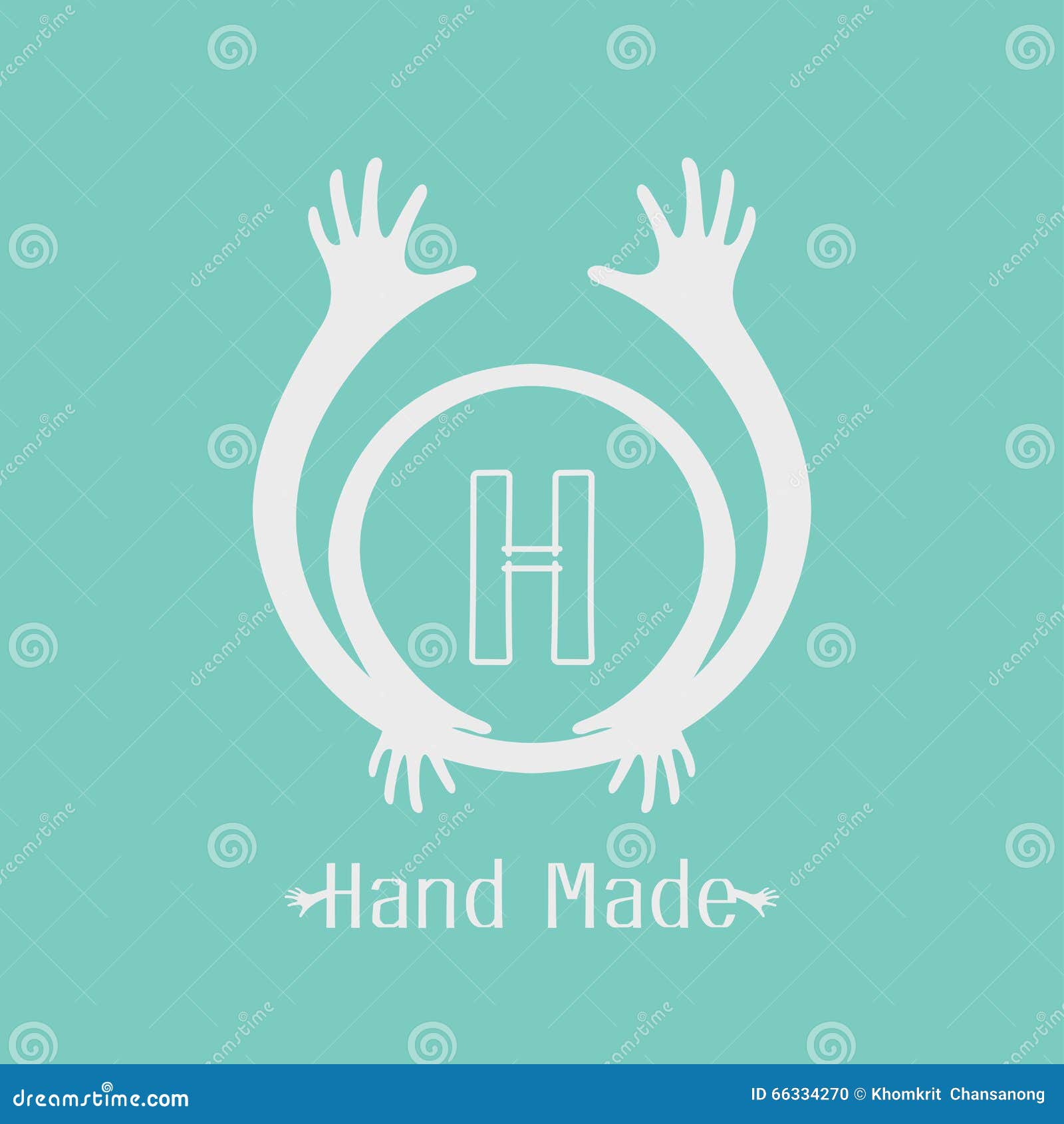 Hand Made Label in Line Art Trendy Style Stock Vector - Illustration of ...