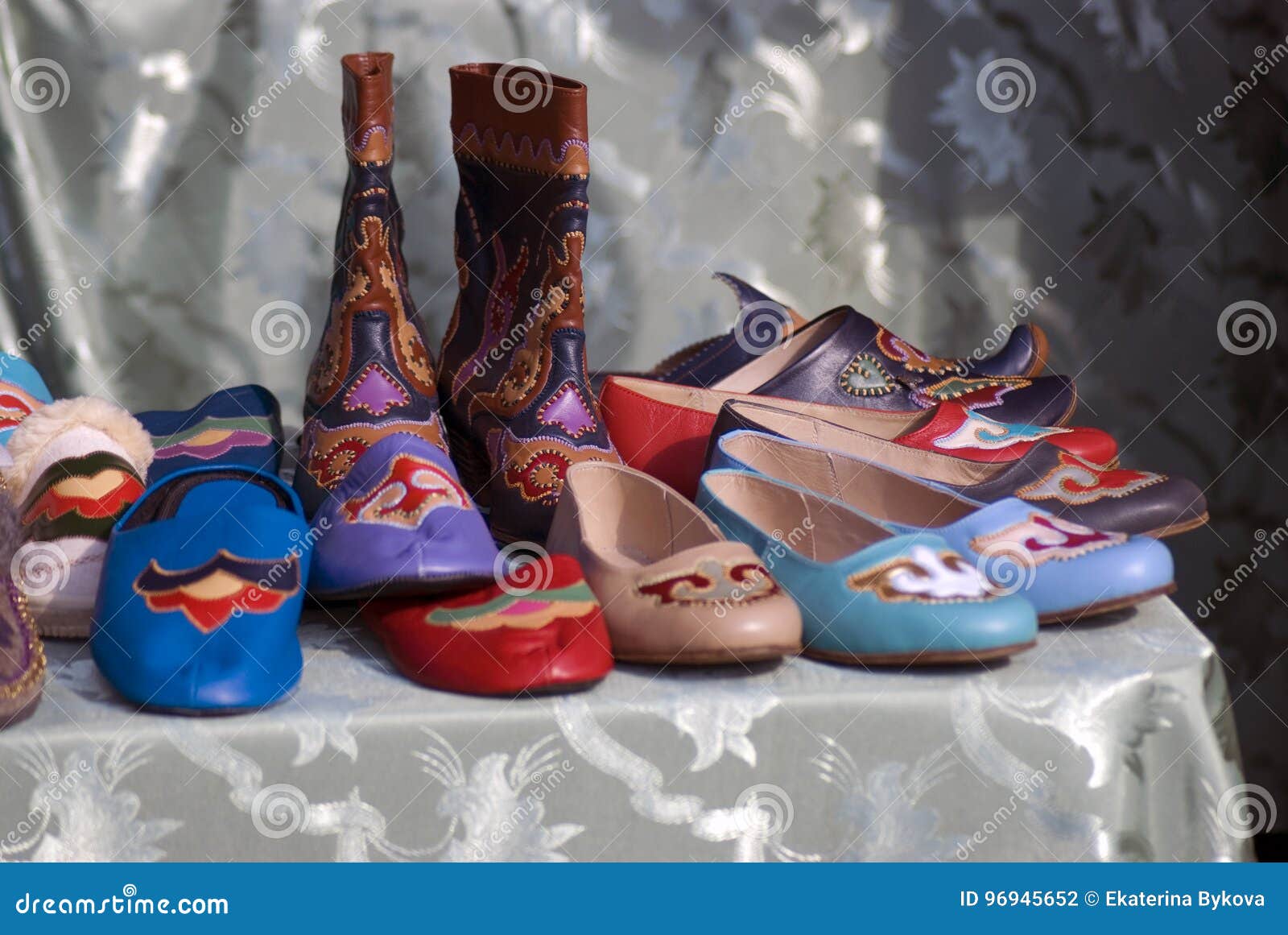 Hand-made leather shoes stock photo. Image of exotic - 96945652